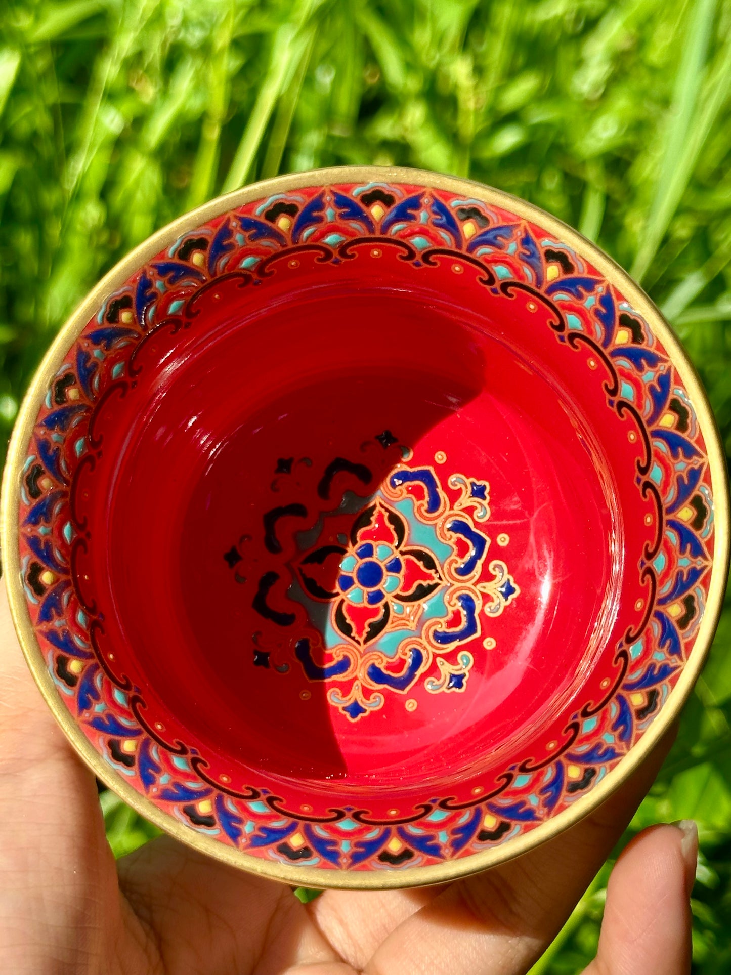 Chinese Red Enameled Hand Painted Porcelain Imitating Tapian Traditional Rubbing Bouddha Calligraphy Masterpiece Gaiwan Tea Tray Set