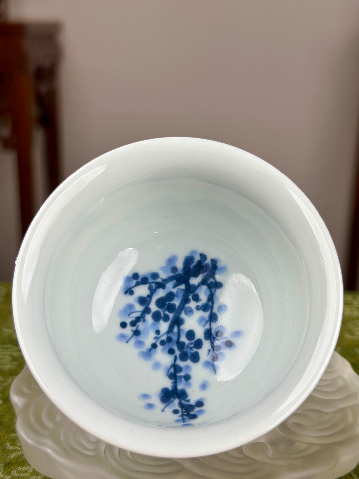 Hanpainted Chinese Blue White Porcelain Panda Teapot Gaiwan Set Jingdezhen Artwork