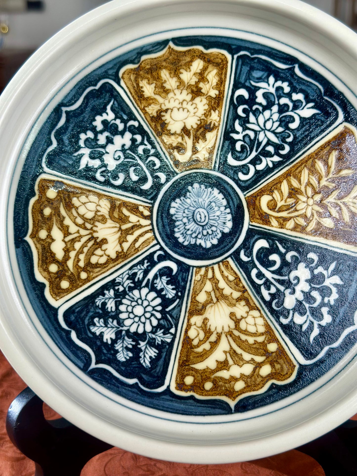 Handpainted Chinese Luxious Underglaze Gold Youlijin Traditional Flower Pattern Masterpiece Gaiwan Set Tea Tray Set Tea Boat