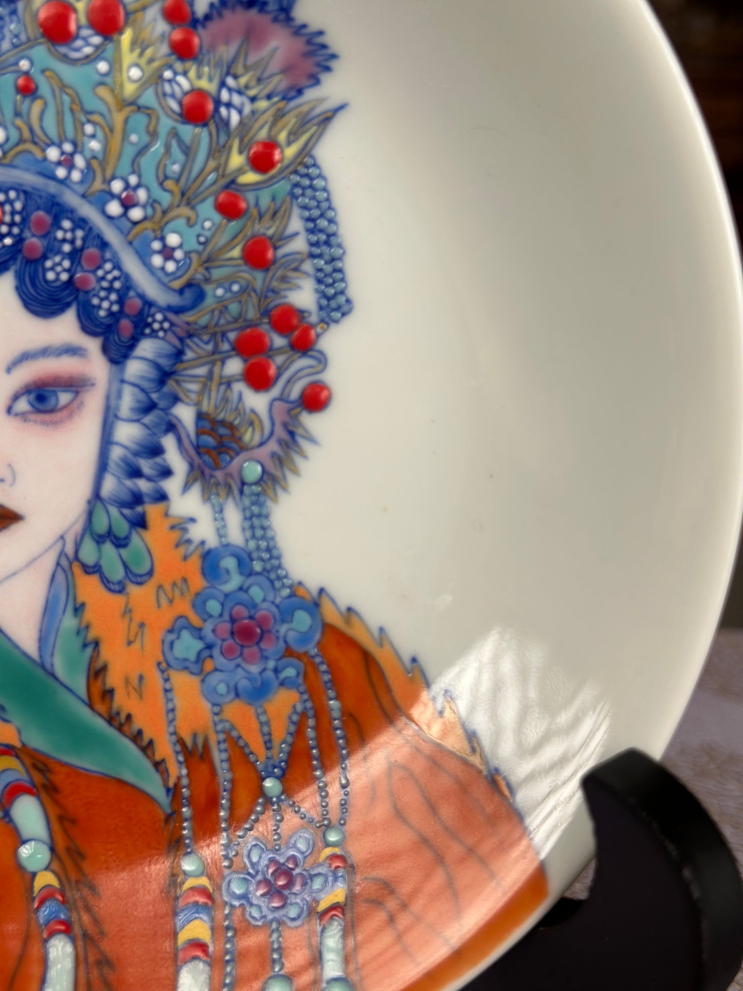 Handpainted Beijing Opera Portrait Pattern Chinese Jingdezhen Doucai Master Fine China Gaiwan Teacup Set