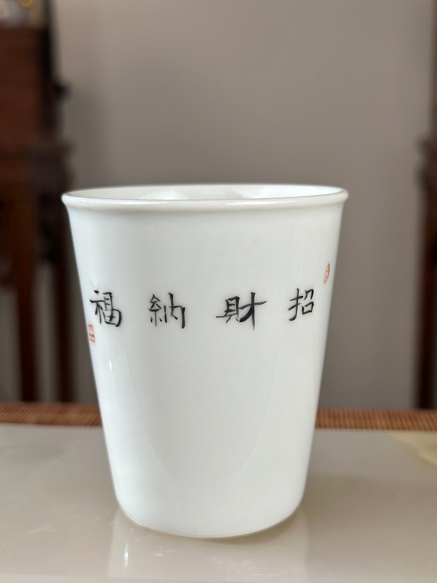 Handpainted Chinese Famille Rose Fencai Traditional Zhongkui Portrait Jingdezhen Master Teacup