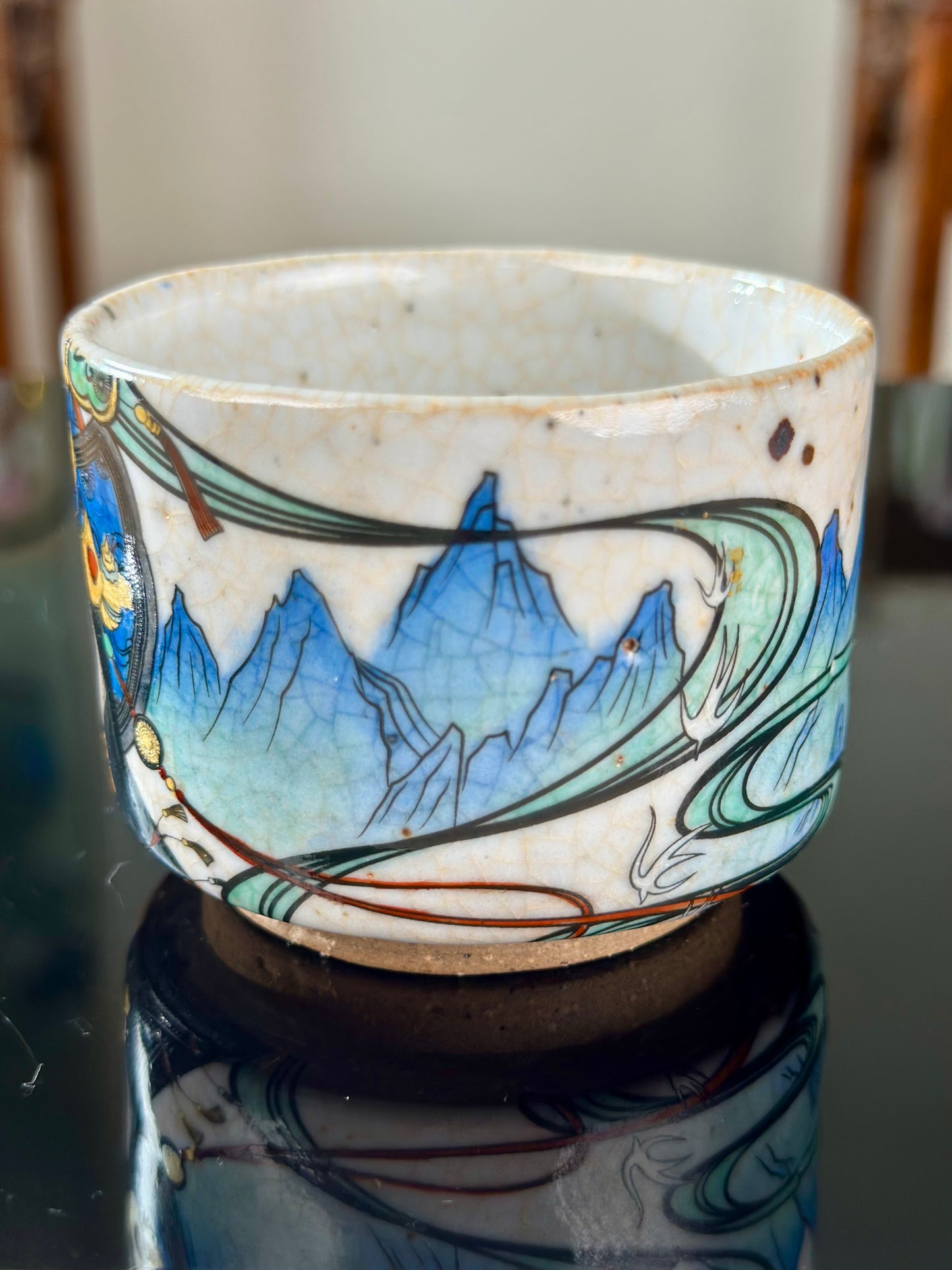 Handpainted Original Designed Chinese Tibetan Style Pottery Gaiwan Teacup Teapot Master Set