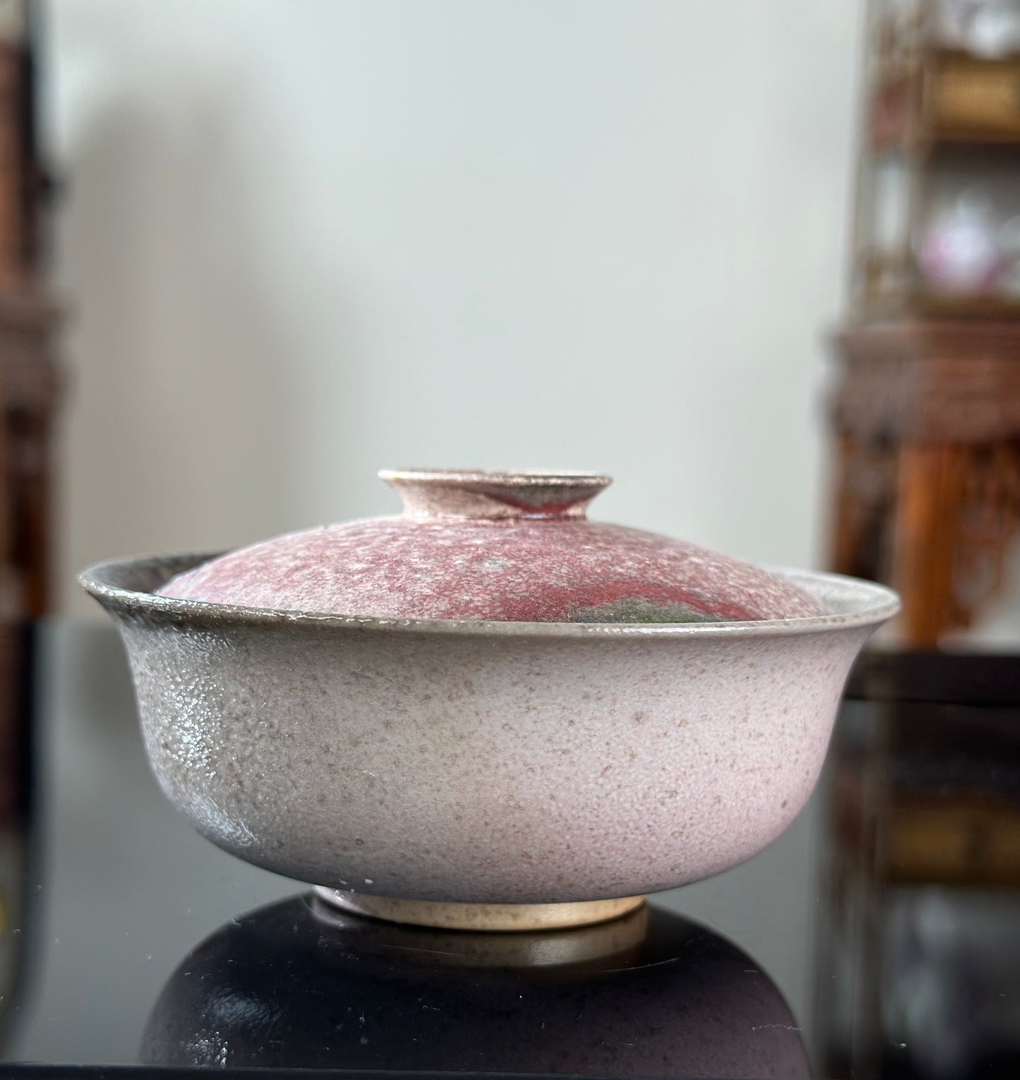 Handmade Woodfired Original Designed Snowing Bamboo Pattern Artwork Gaiwan Teacup Teapot Set