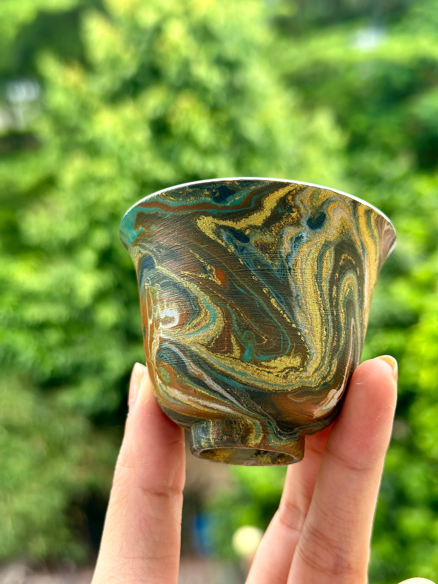 Handcrafted Traditional Chinese Lacquer Ware Gaiwan Ceramic Varied Color Teacup Set