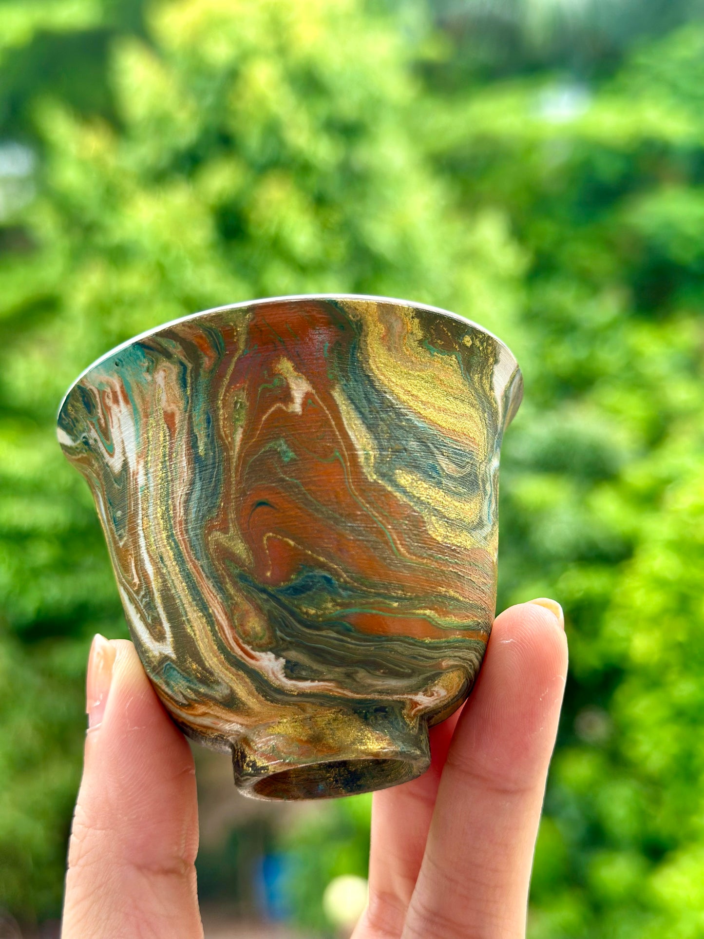Handcrafted Traditional Chinese Lacquer Ware Gaiwan Ceramic Varied Color Teacup Set