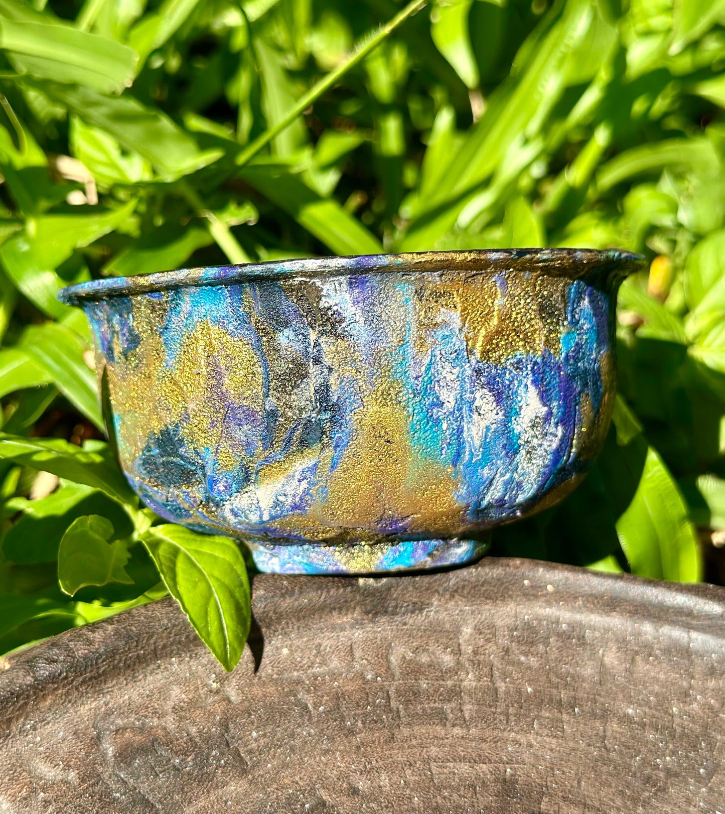 Handcrafted Traditional Chinese Lacquer Ware Purple Blue Gaiwan Pottery Varied Color Teacup Set