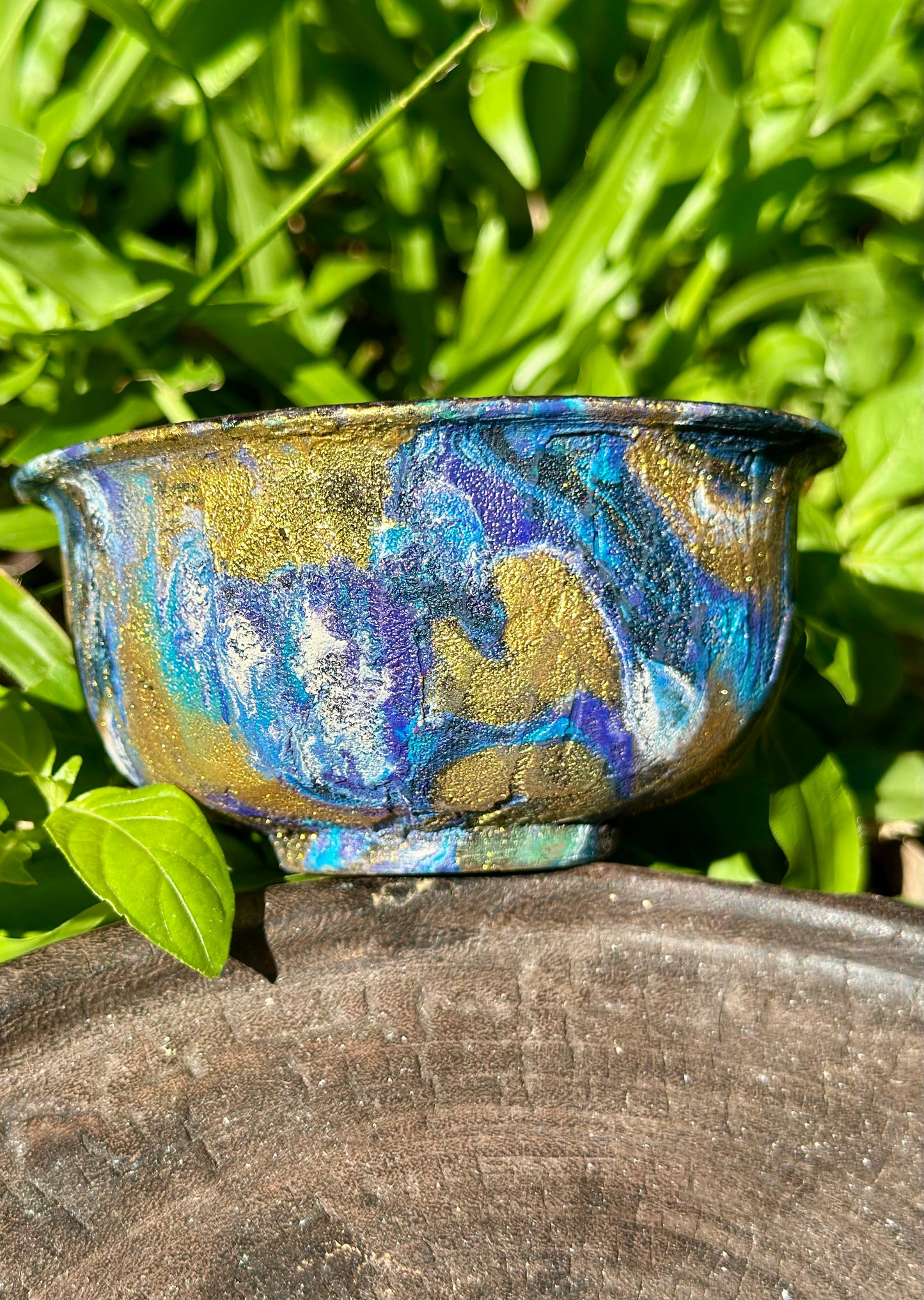 Handcrafted Traditional Chinese Lacquer Ware Purple Blue Gaiwan Pottery Varied Color Teacup Set