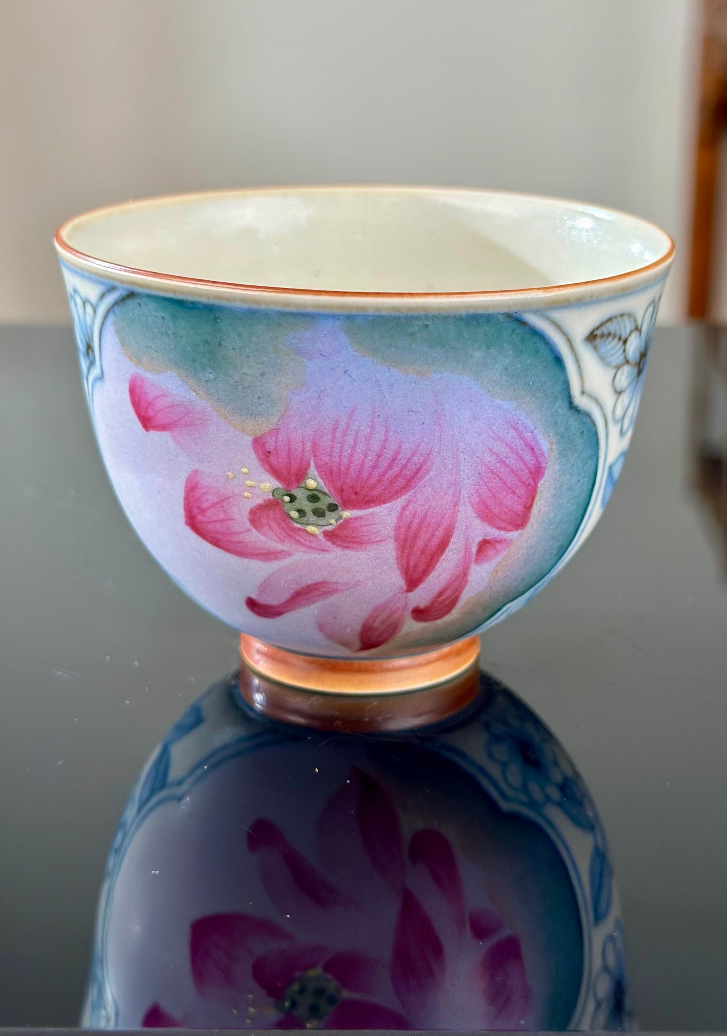 Handpainted Chinese Famille Rose Fencai Lotus Pattern Jingdezhen Master Teacup Gaiwan Tea Set