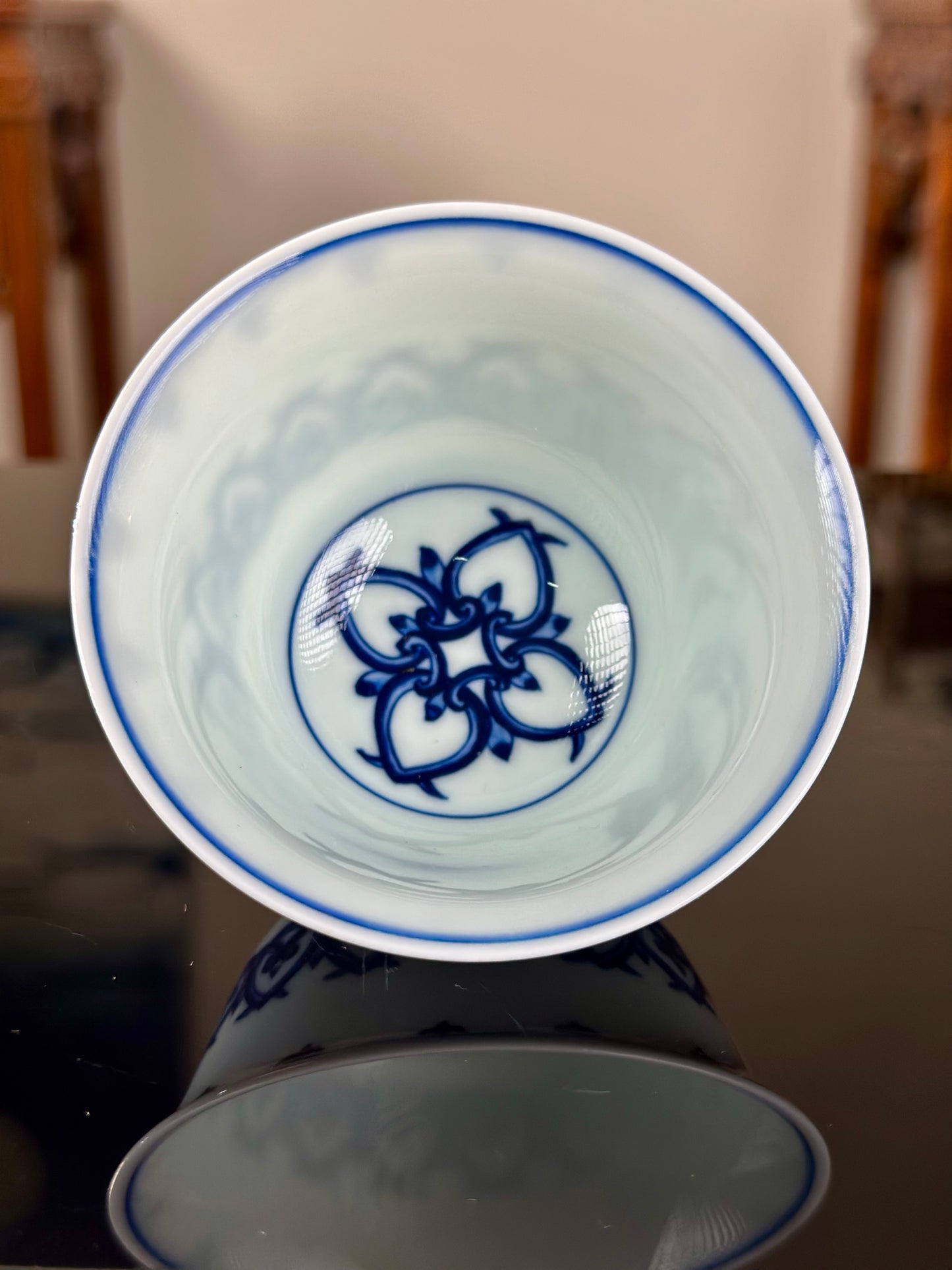Handmade CHinese High Class Blue White Porcelain Gaiwan Teapot Teacup Set