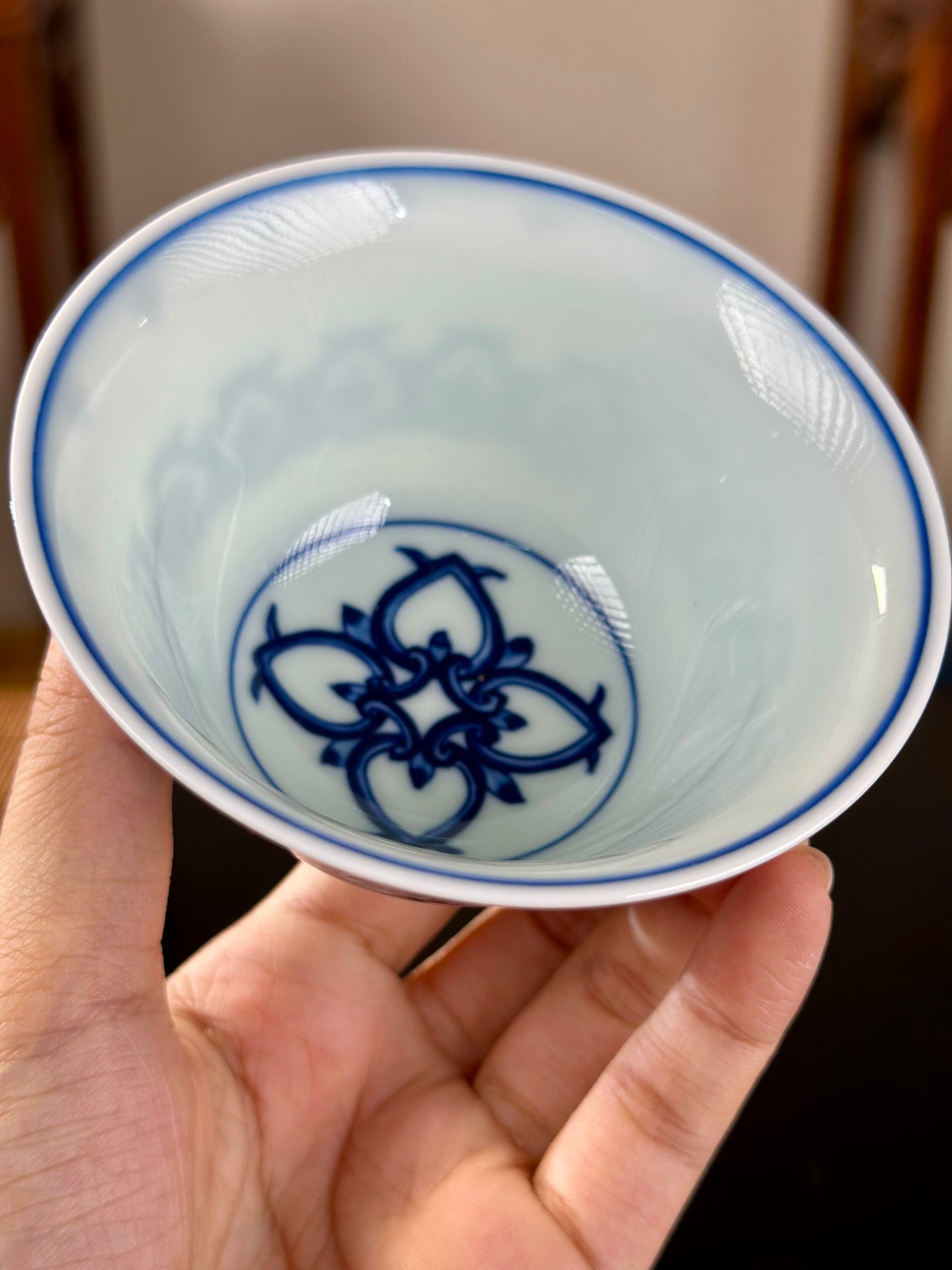 Handmade CHinese High Class Blue White Porcelain Gaiwan Teapot Teacup Set