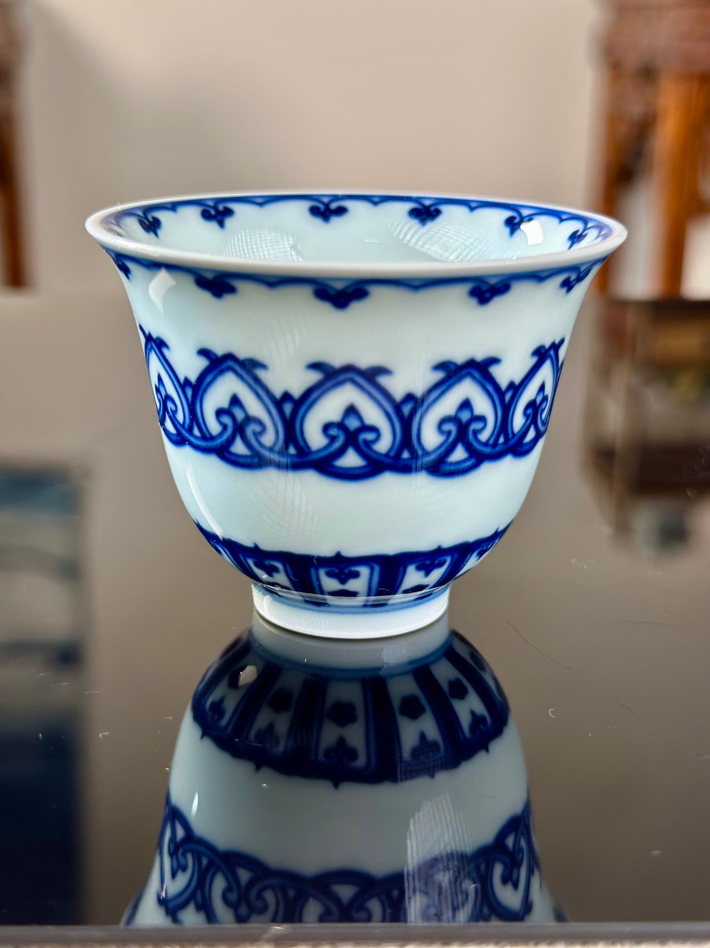 Handmade CHinese High Class Blue White Porcelain Gaiwan Teapot Teacup Set