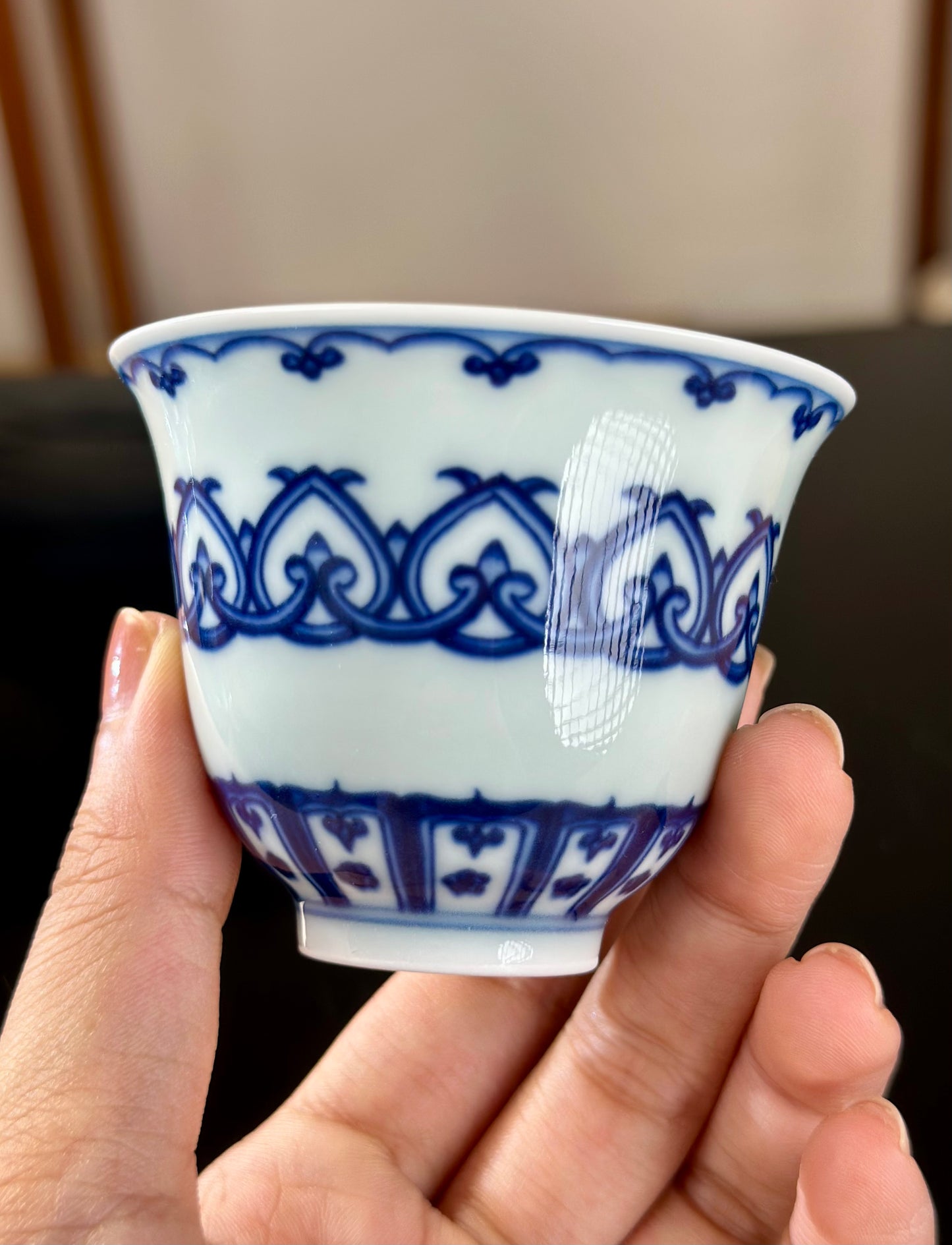 Handmade CHinese High Class Blue White Porcelain Gaiwan Teapot Teacup Set