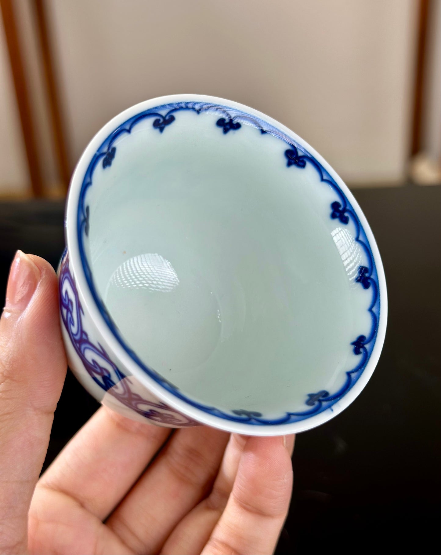 Handmade CHinese High Class Blue White Porcelain Gaiwan Teapot Teacup Set