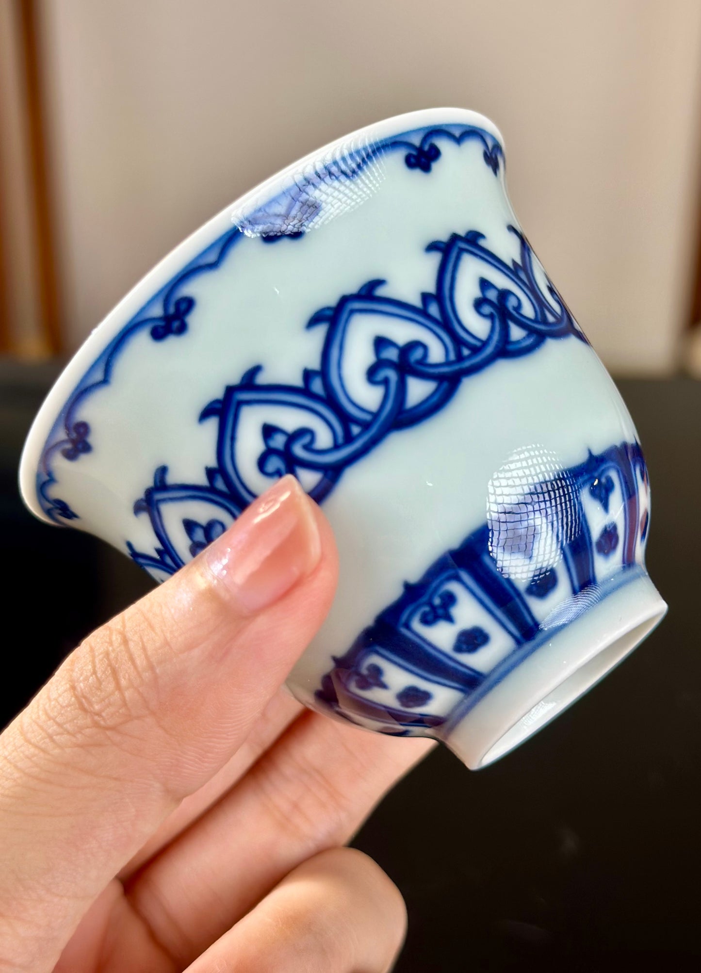 Handmade CHinese High Class Blue White Porcelain Gaiwan Teapot Teacup Set