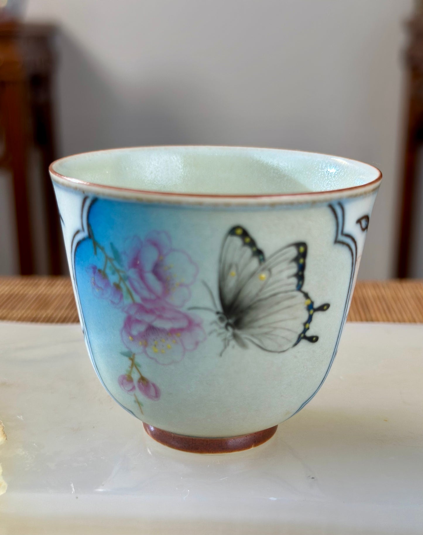 Handpainted Chinese Famille Rose Fencai Lotus Pattern Jingdezhen Master Teacup Gaiwan Tea Set