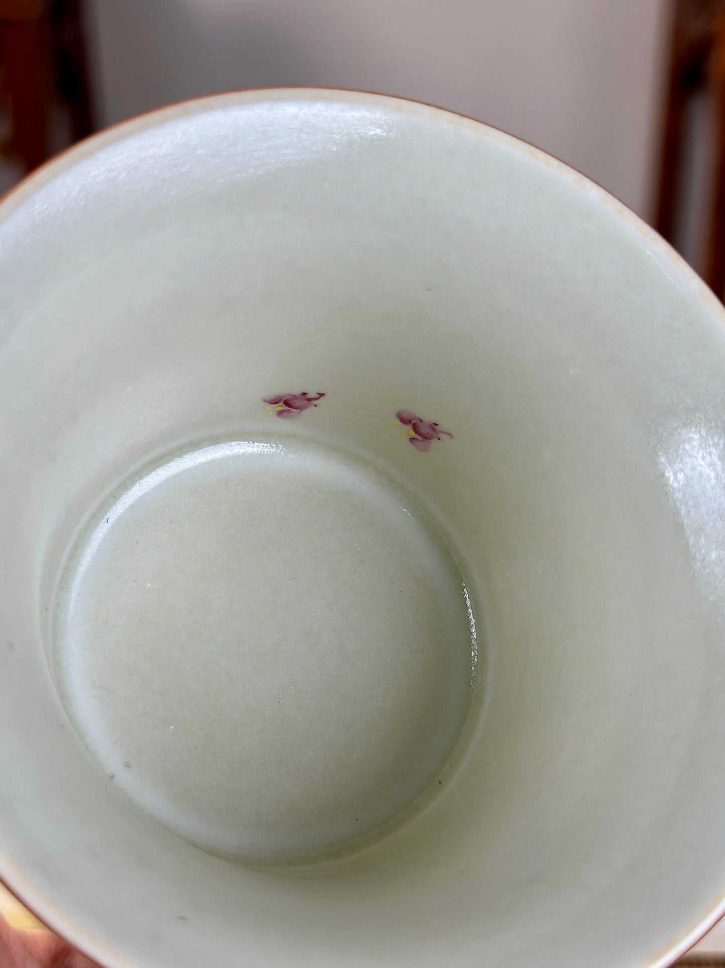 Handpainted Chinese High End Famille Rose Blue White Porcelain Gaiwan Flower and Bird Pattern Teapot