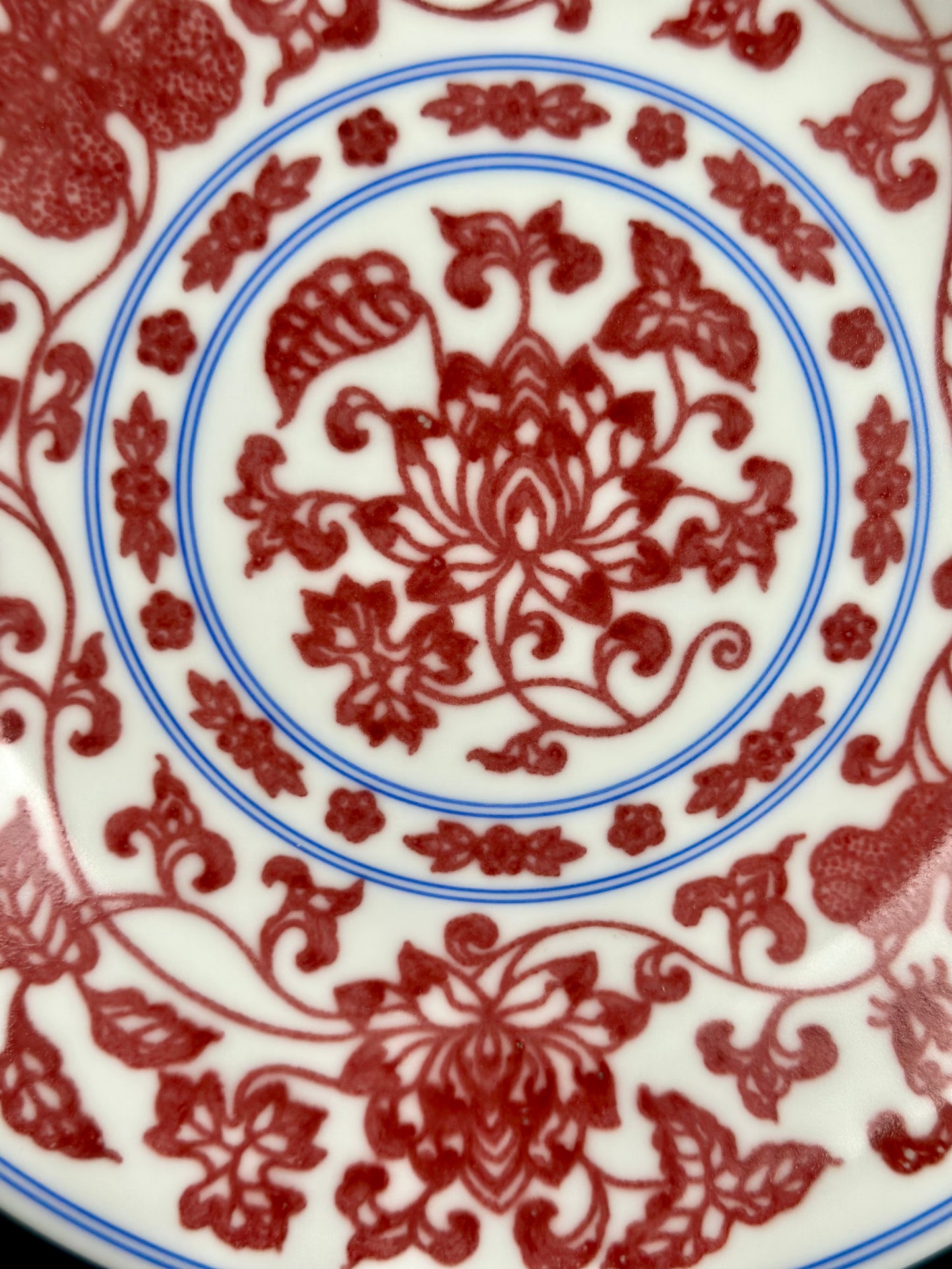 Hand Painted Chinese Lotus Underglaze Red Youlihong Jingdezhen Gaiwan Tea Boat Tea Tray Tea Set Master Ceramic