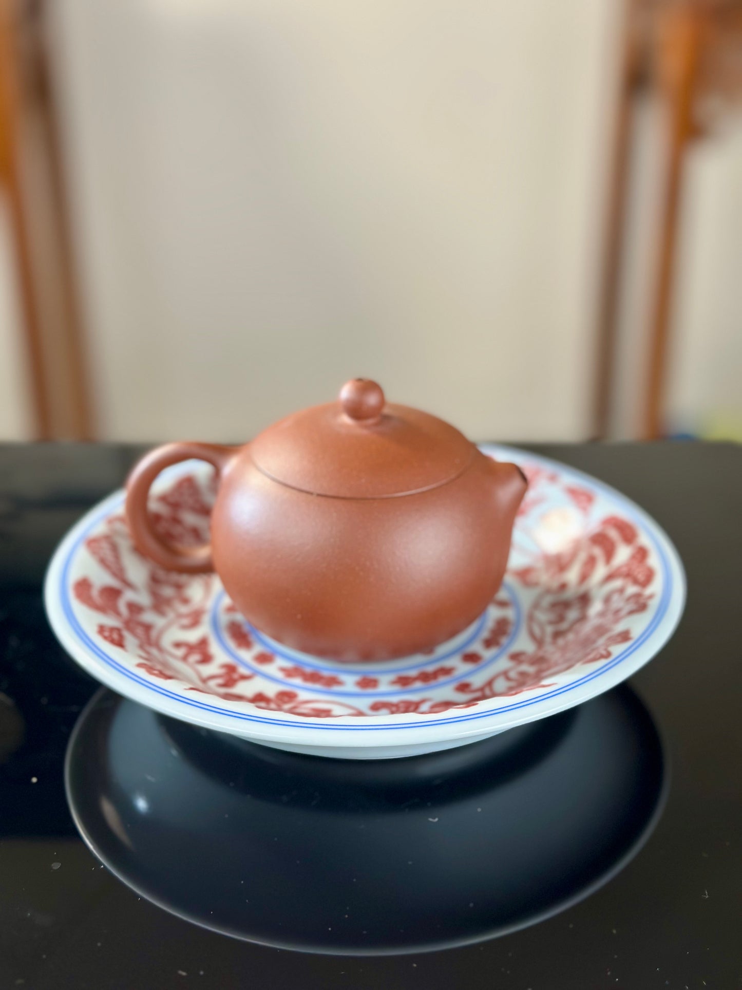 Hand Painted Chinese Lotus Underglaze Red Youlihong Jingdezhen Gaiwan Tea Boat Tea Tray Tea Set Master Ceramic