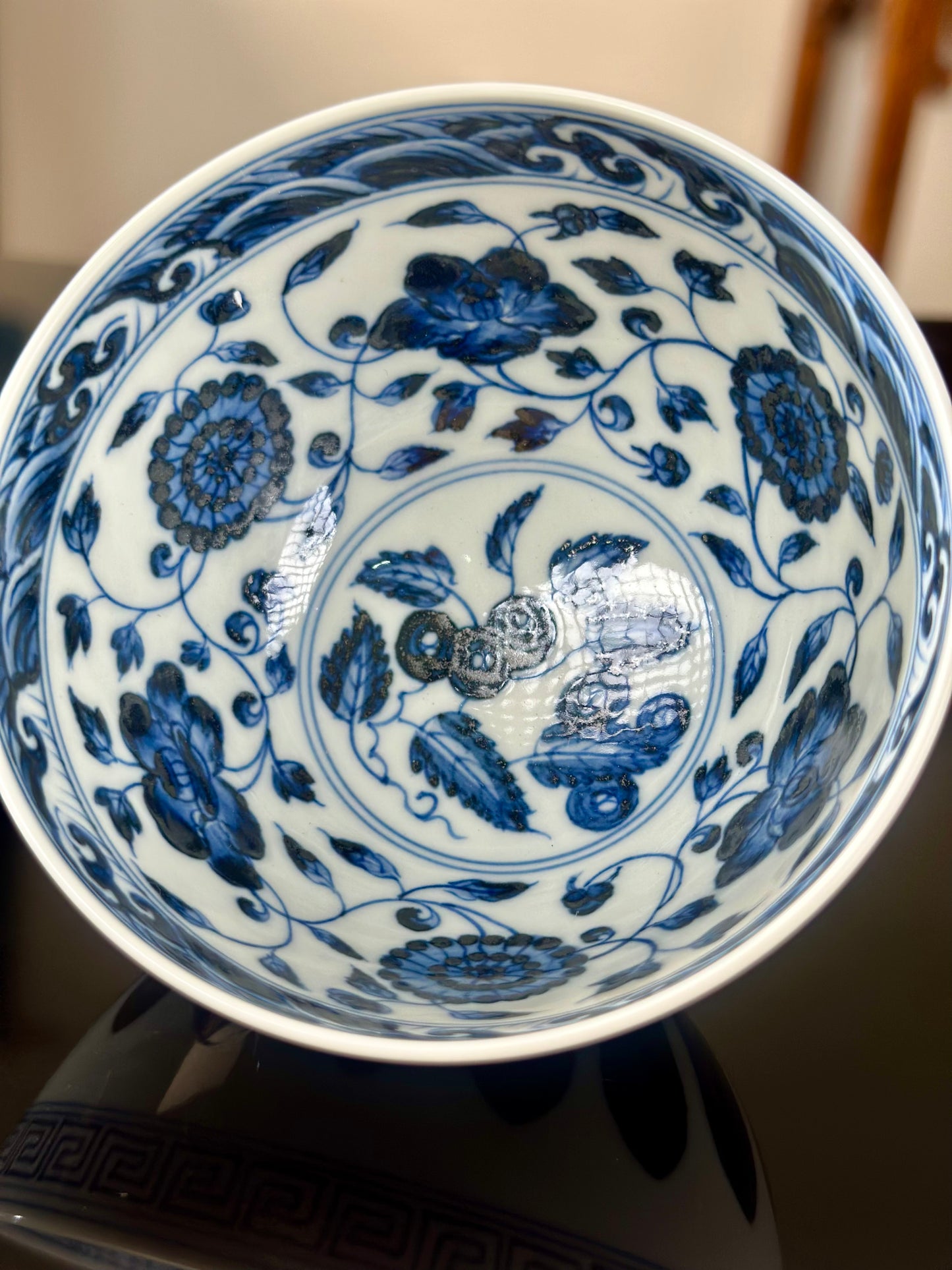 Handpainted Chinese Traditional Chrysanthemun  Flower Pattern Blue and White Porcelain Jingdezhen Jixin Teacup