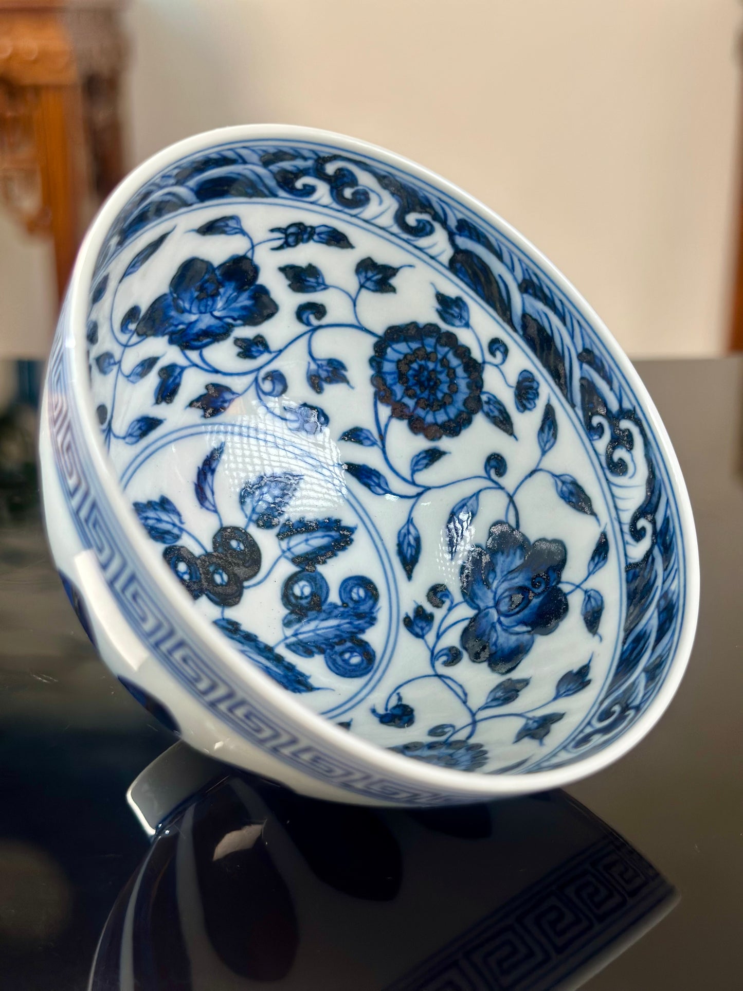 Handpainted Chinese Traditional Chrysanthemun  Flower Pattern Blue and White Porcelain Jingdezhen Jixin Teacup
