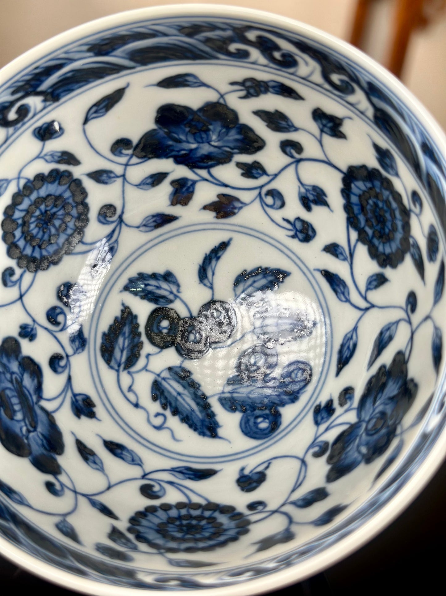 Handpainted Chinese Traditional Chrysanthemun  Flower Pattern Blue and White Porcelain Jingdezhen Jixin Teacup