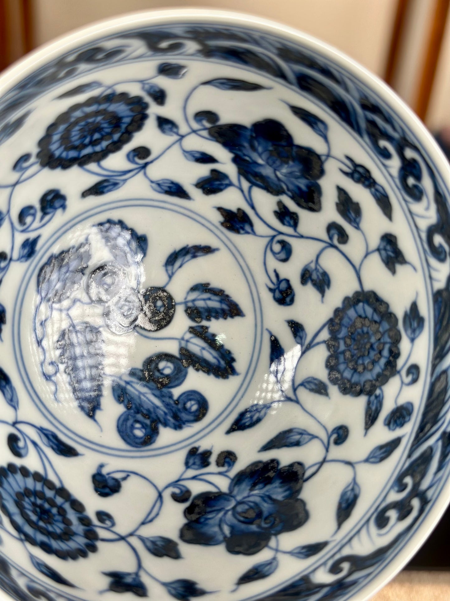 Handpainted Chinese Traditional Chrysanthemun  Flower Pattern Blue and White Porcelain Jingdezhen Jixin Teacup