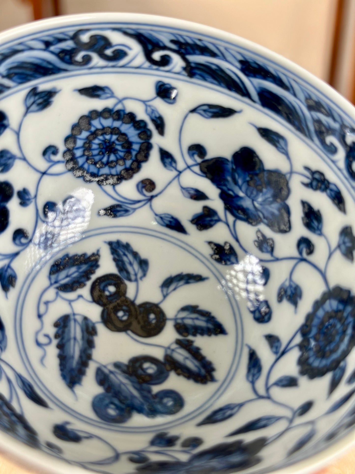 Handpainted Chinese Traditional Chrysanthemun  Flower Pattern Blue and White Porcelain Jingdezhen Jixin Teacup