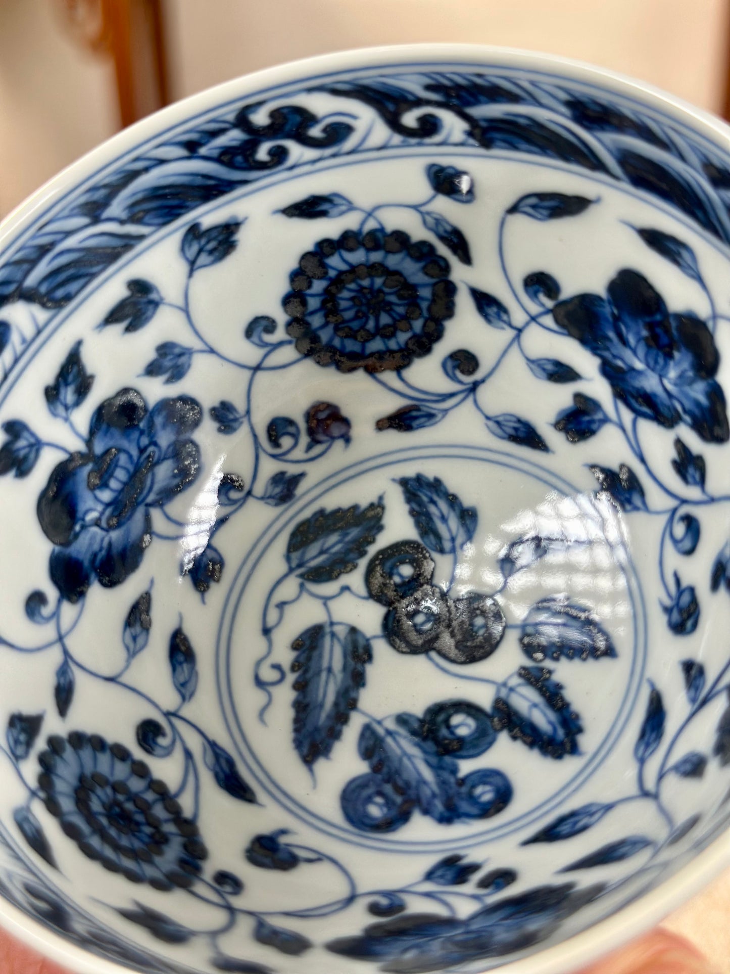Handpainted Chinese Traditional Chrysanthemun  Flower Pattern Blue and White Porcelain Jingdezhen Jixin Teacup