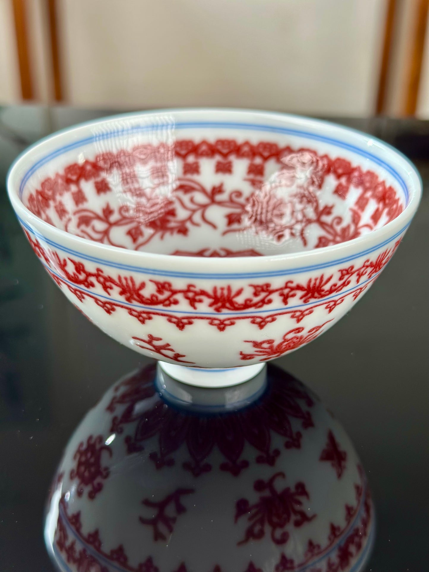 Handpainted Chinese Underglaze Red Youlihong Porcelain Jingdezhen Traditional Covert Eight Immortals Anbaxian Pattern Teacup