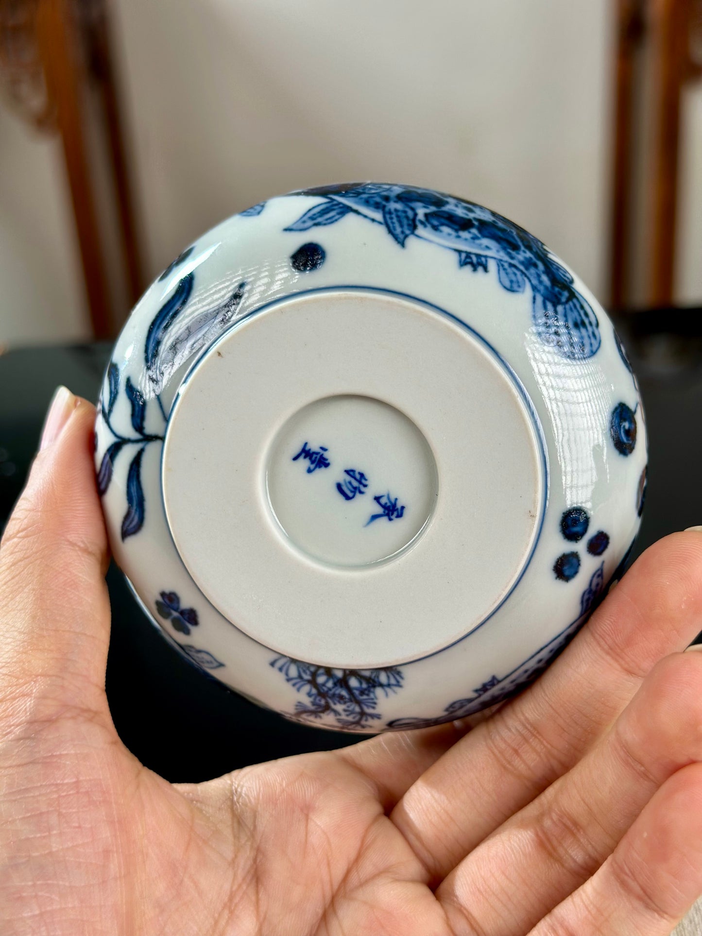 Handpainted Chinese Traditional Fish Imitating Yuan Dynasty Style Blue White Porcelain Teapot Jingdezhen Gaiwan