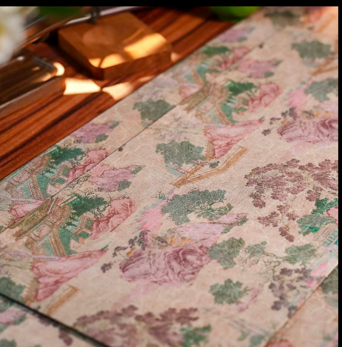 Handmade Chinese Original Mountain Landsccape Pattern Tea Table