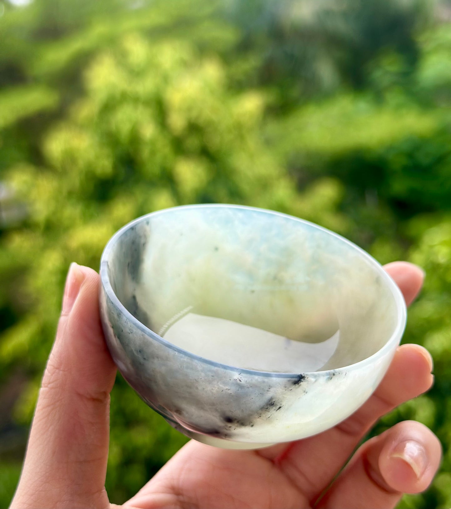 Handcrafted Chinese Xiuyu Authentic Jade Teacup Unique Artwork Jade Teaware