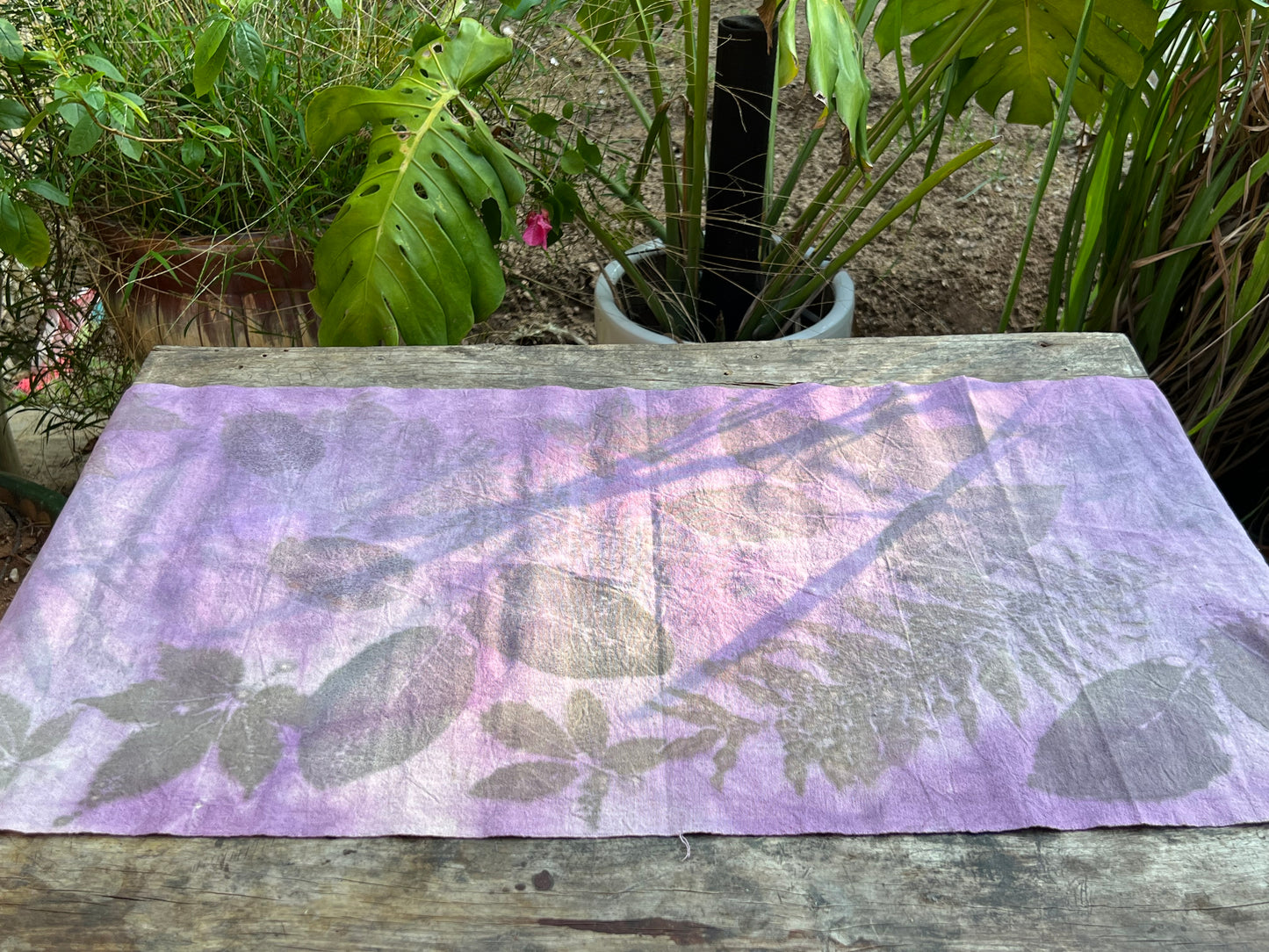 Hand Dyed Tea Table Cloth Tea Mat Plant Dyed Pure Cotton Purple Color Chabu Chaxi