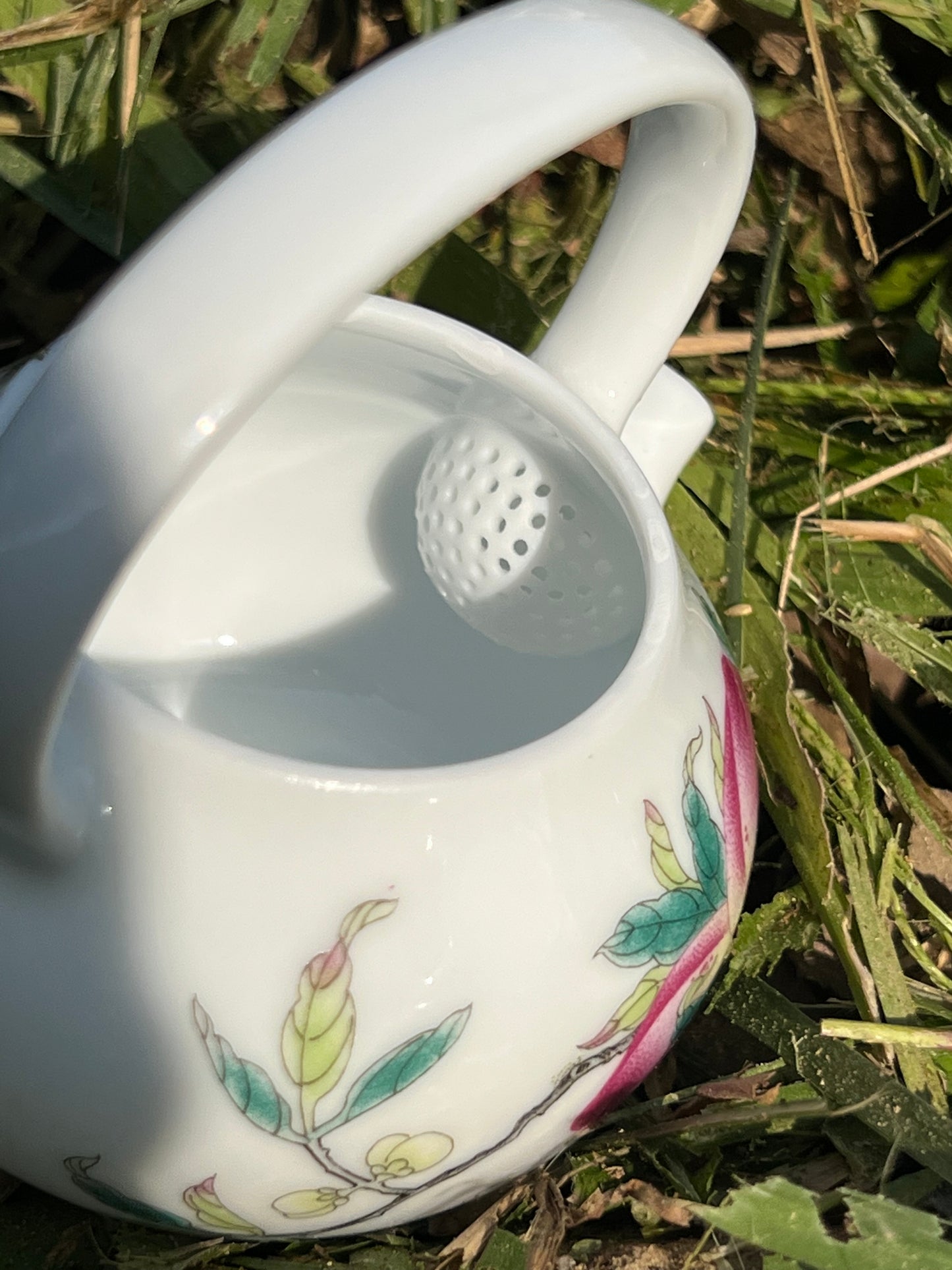 Hand Painted Chinese Peach Lifting Handle Teapot Famille Rose Pink Teaware Jingdezhen Master Ceramic Artwork