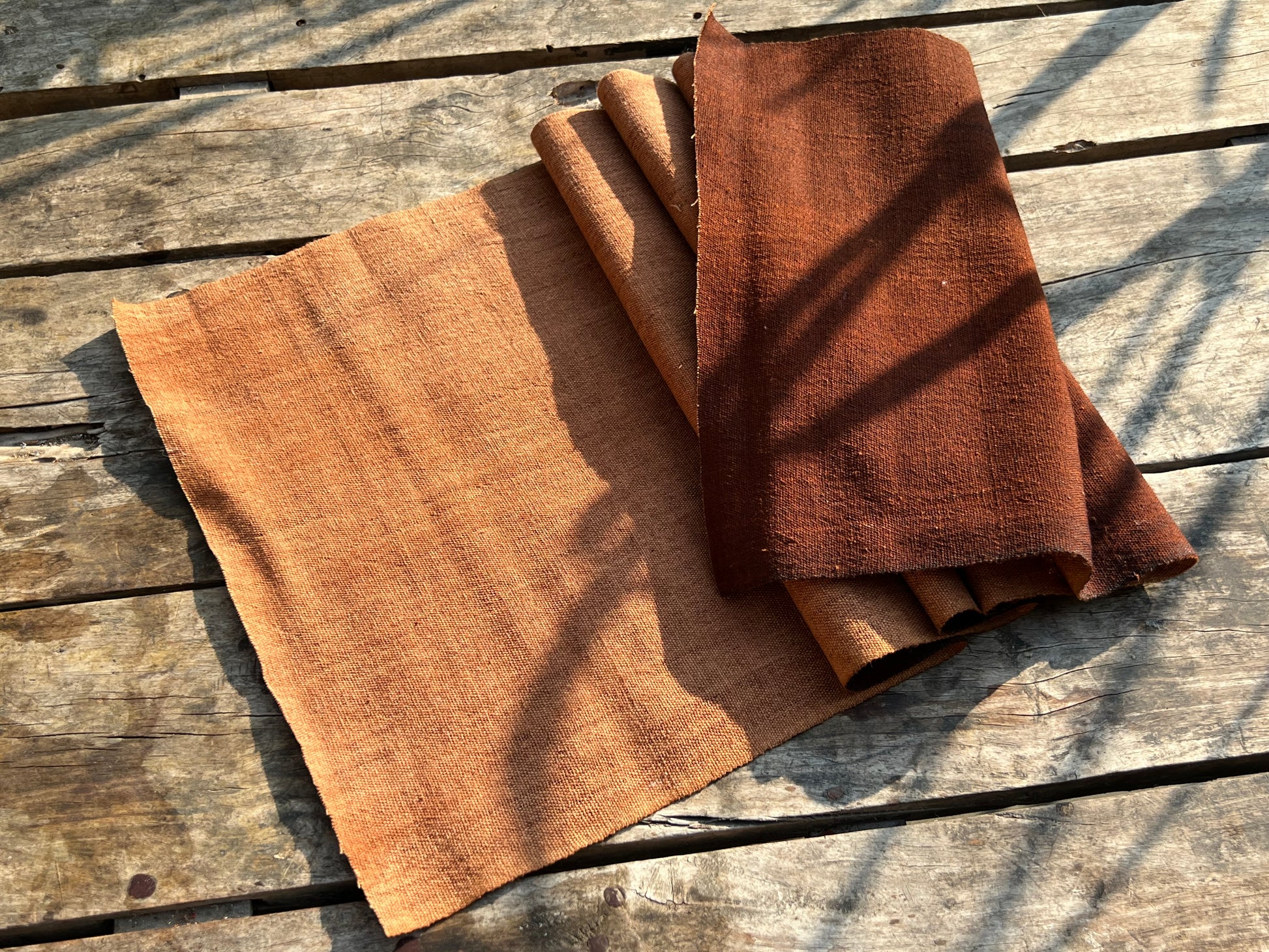 this is Chinese persimmon dyed tea table cloth tea mat