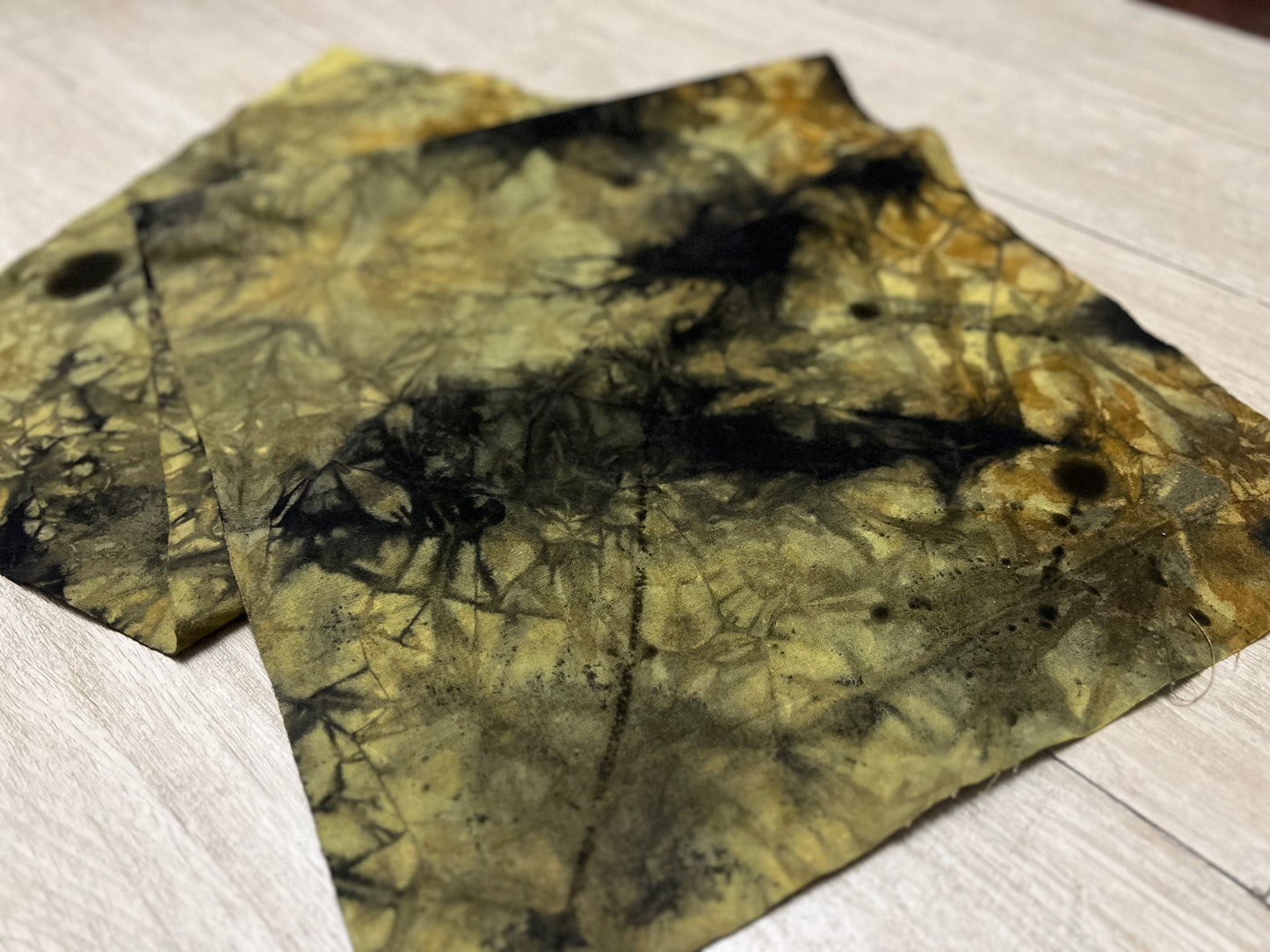 Hand Dyed Tea Table Cloth Plant Dyed Cotton Tea Mat Nature Dye Chabu Chaxi Two Sides