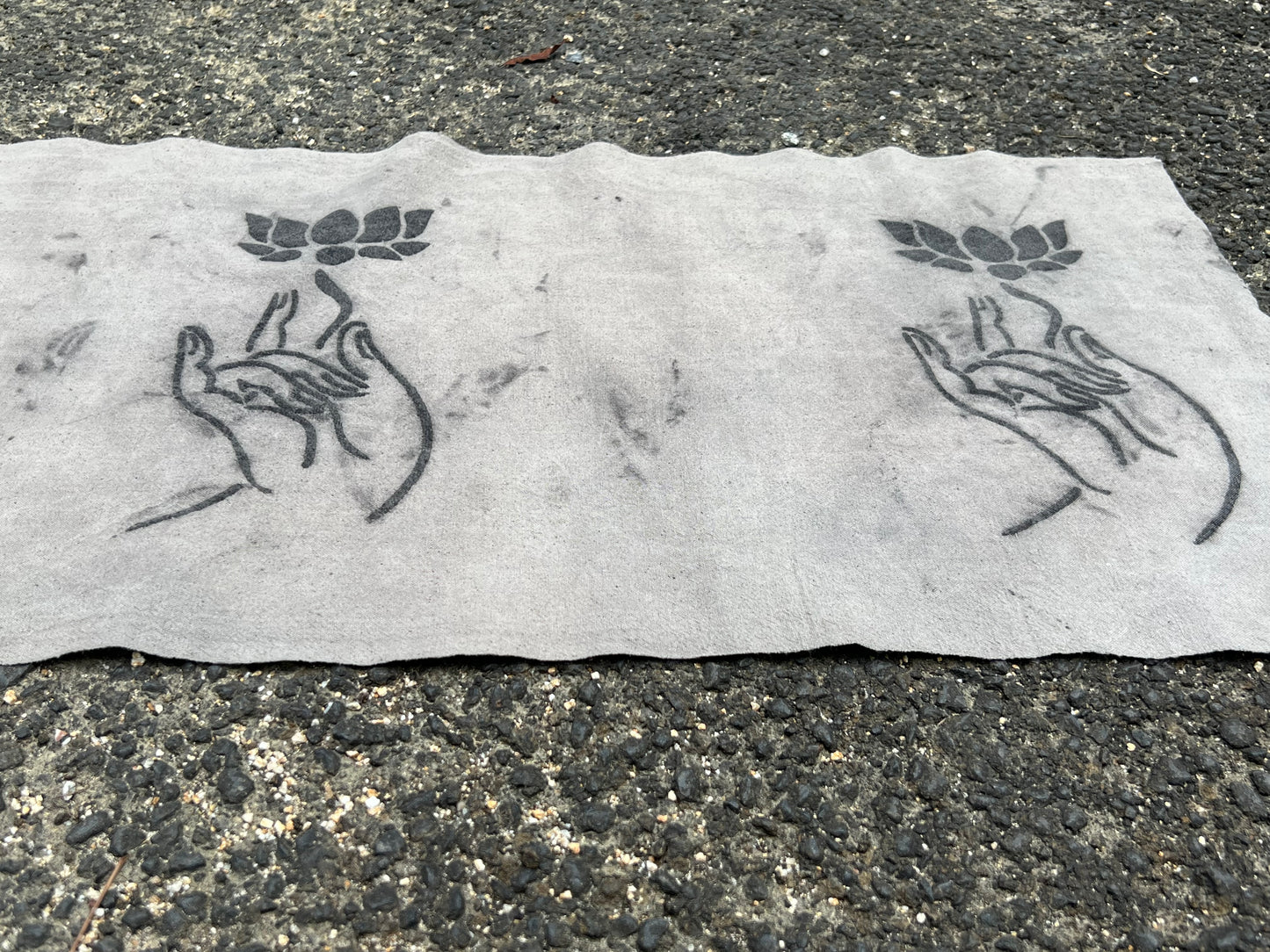 Hand Dyed Tea Table Cloth Plant Dyed Pure Cotton Tea Mat Natura Dye Guanyin Hand Pattern Chabu Chaxi