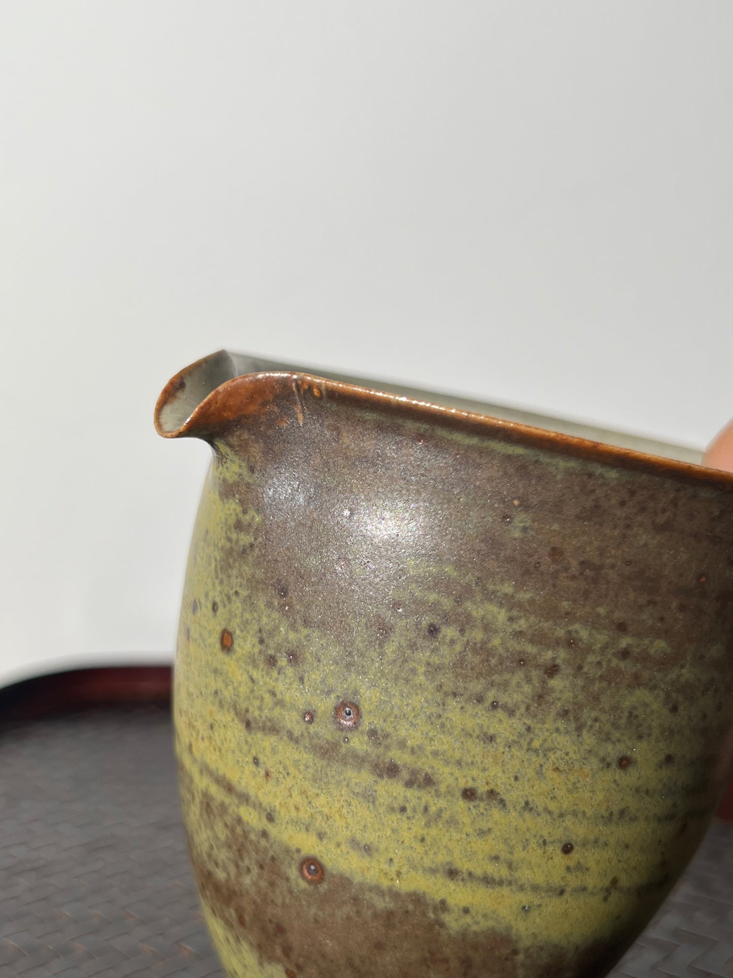 Fair cup Pottery Handmade Green Glaze Cup Handcrafted Gongdaobei Artwork Gongfu Teaware Japanese Ceramic