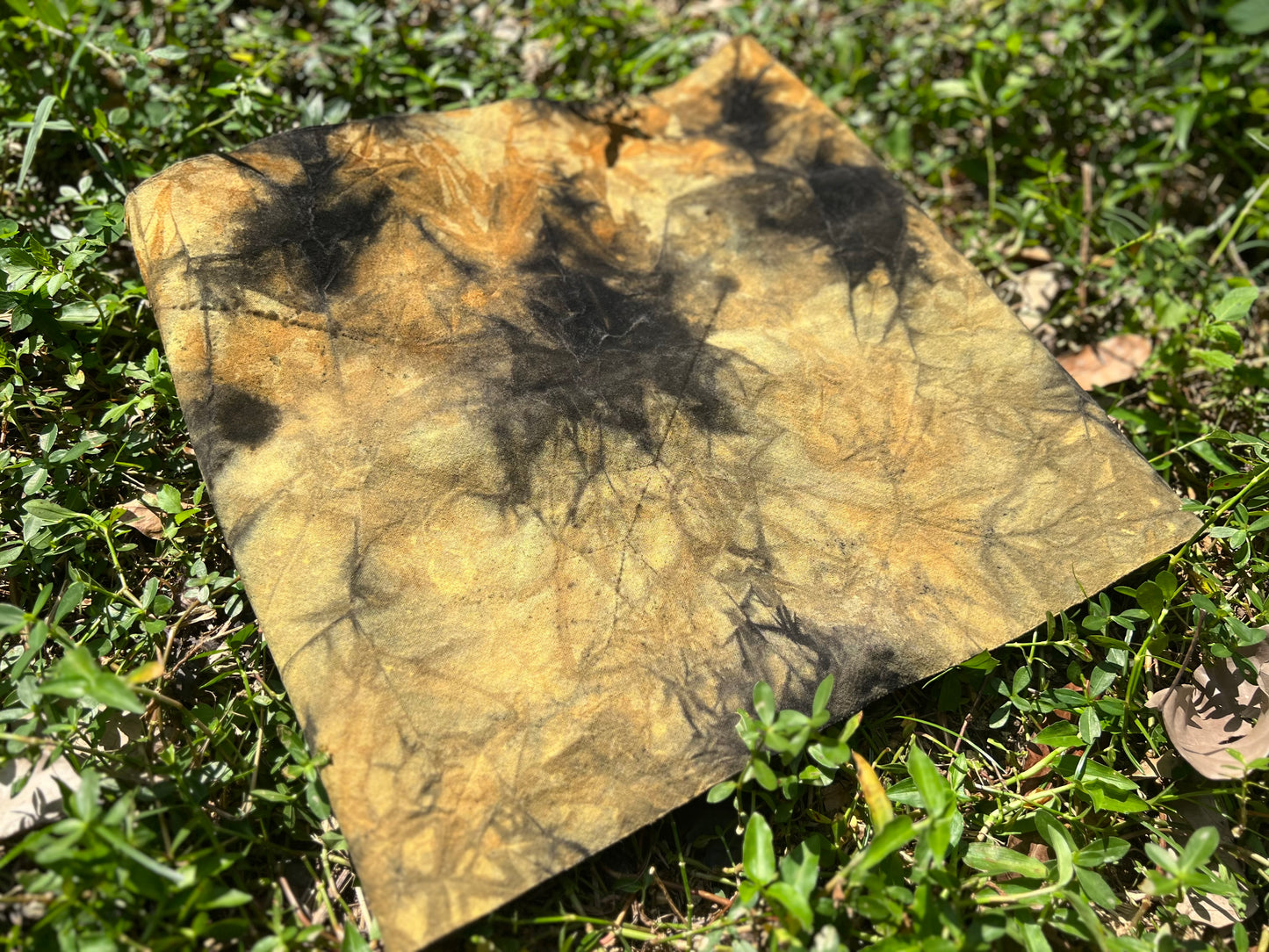 Hand Dyed Tea Table Cloth Plant Dyed Cotton Tea Mat Nature Dye Chabu Chaxi Two Sides