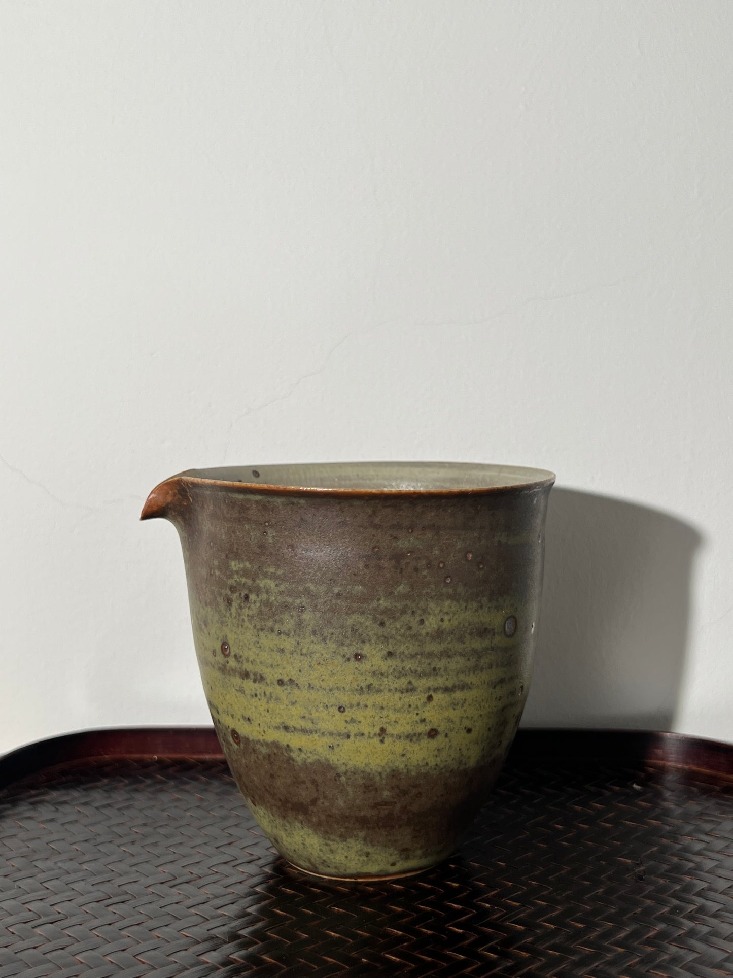 Fair cup Pottery Handmade Green Glaze Cup Handcrafted Gongdaobei Artwork Gongfu Teaware Japanese Ceramic