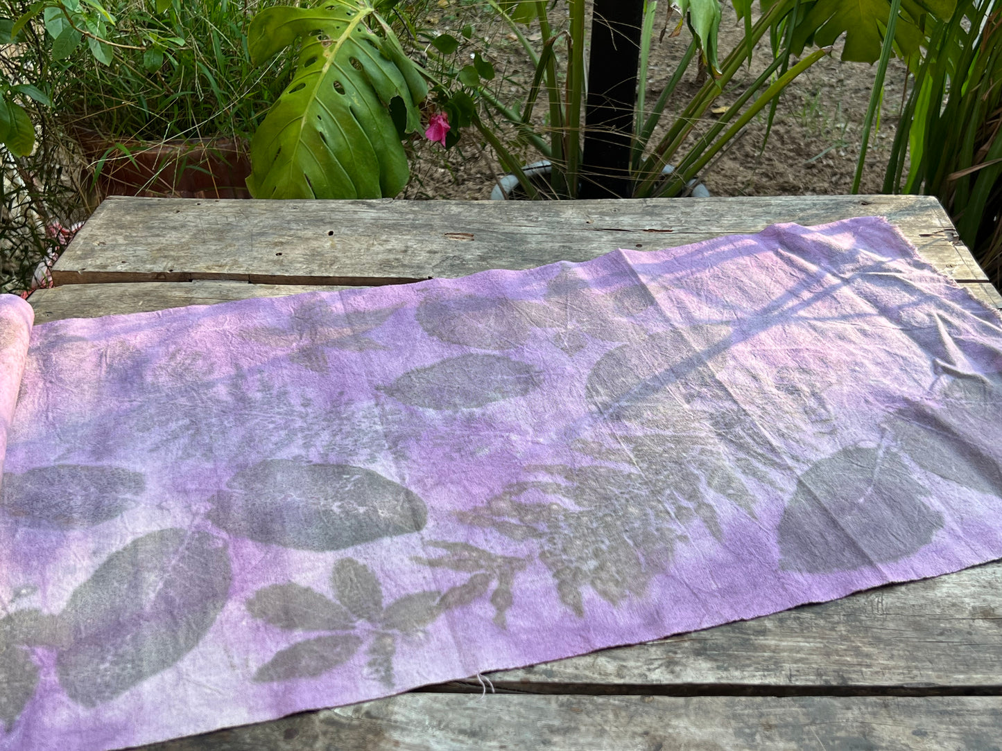 Hand Dyed Tea Table Cloth Tea Mat Plant Dyed Pure Cotton Purple Color Chabu Chaxi