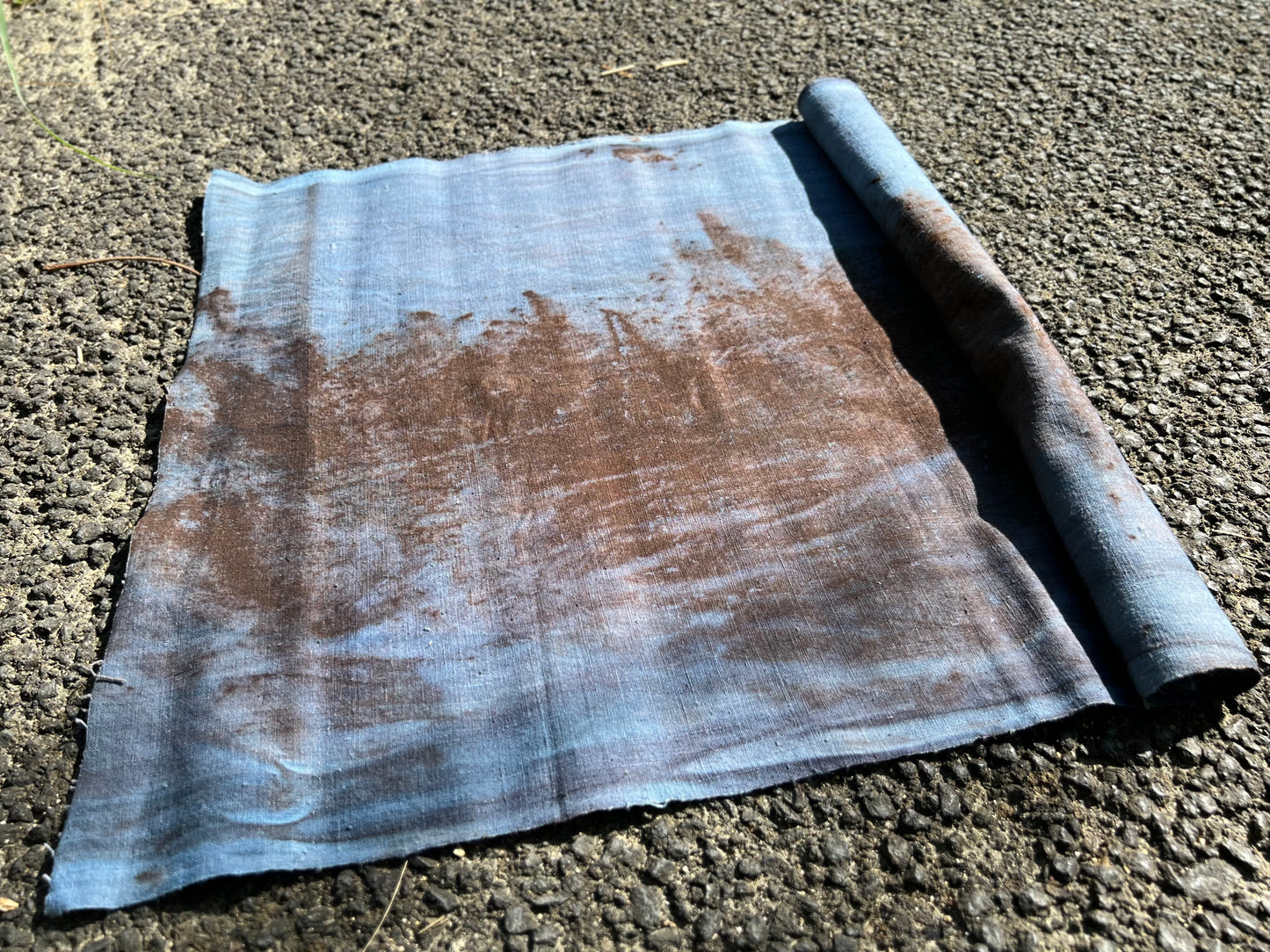 Hand Dyed Plant Dyed Tea Table Cloth Nature Dyed Cotton Tea Mat Two Sides Chabu Chaxi