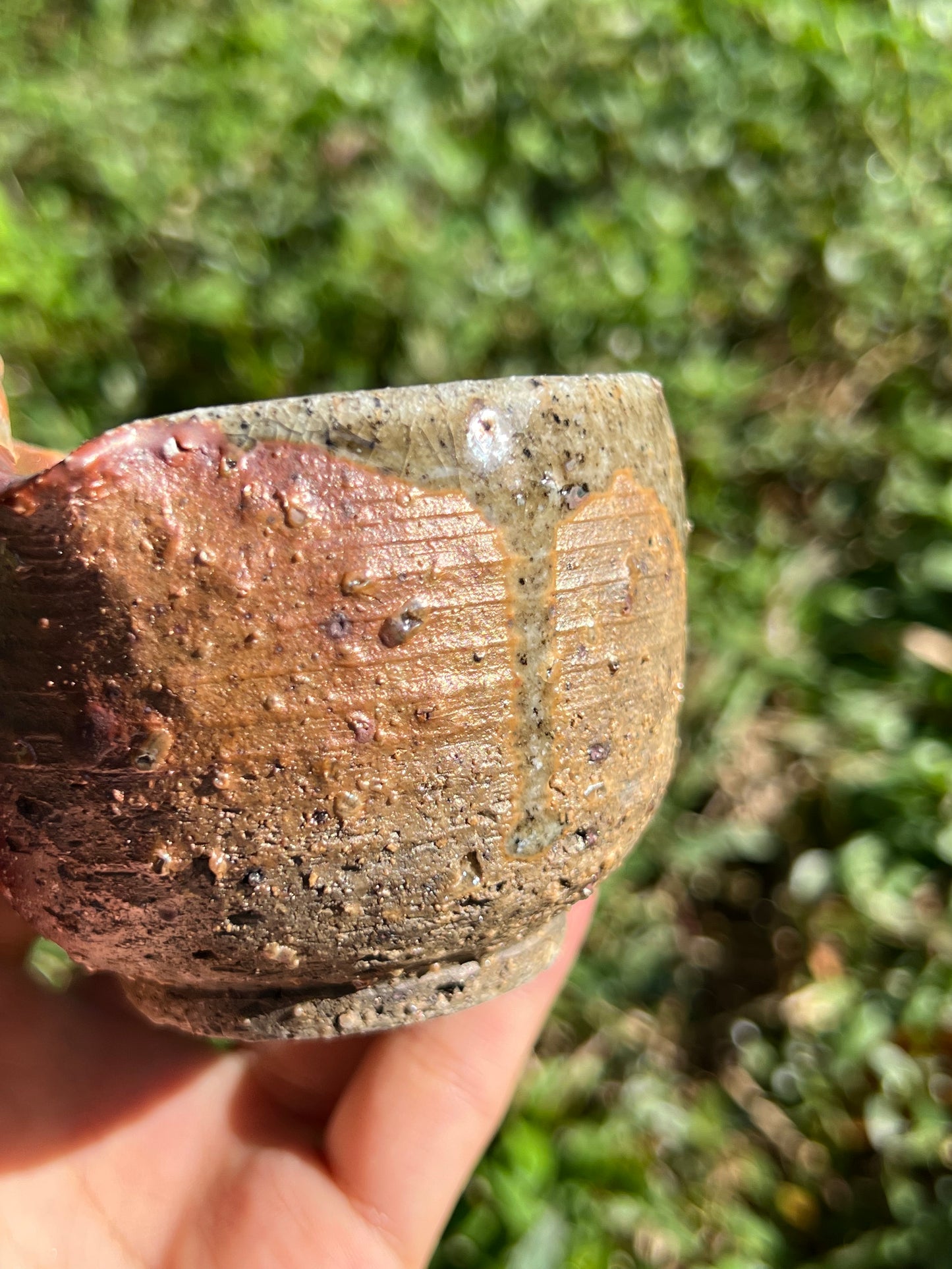 This is a woodfired pottery flower faircup gongdaobei