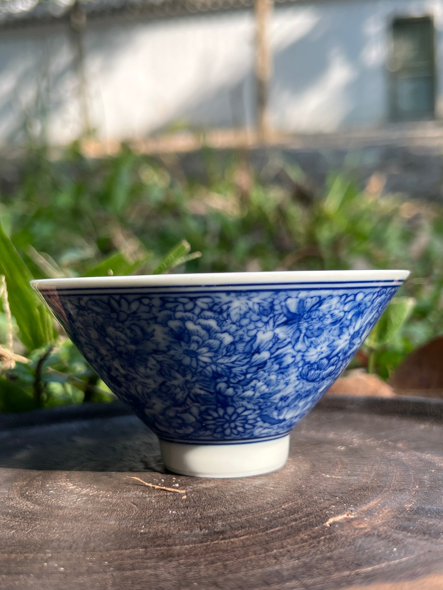 This is Chinese blue and white porcelain teacup. This is a ceramic teacup