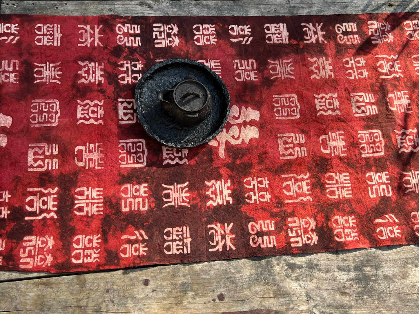 Hand Dyed Natural Dyed Tea Table Cloth Pure Cotton Red Tea Mat Chabu Chaxi