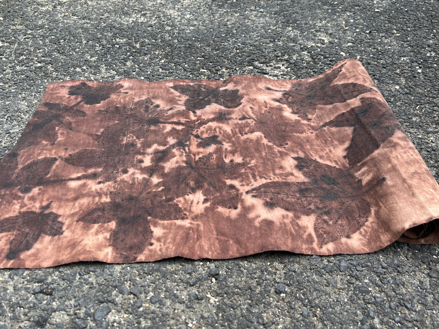 Tea Table Cloth Hand Dyed Plant Dyed Cotton Tea Mat Natura Dye Chabu Chaxi Reddish Brown Color