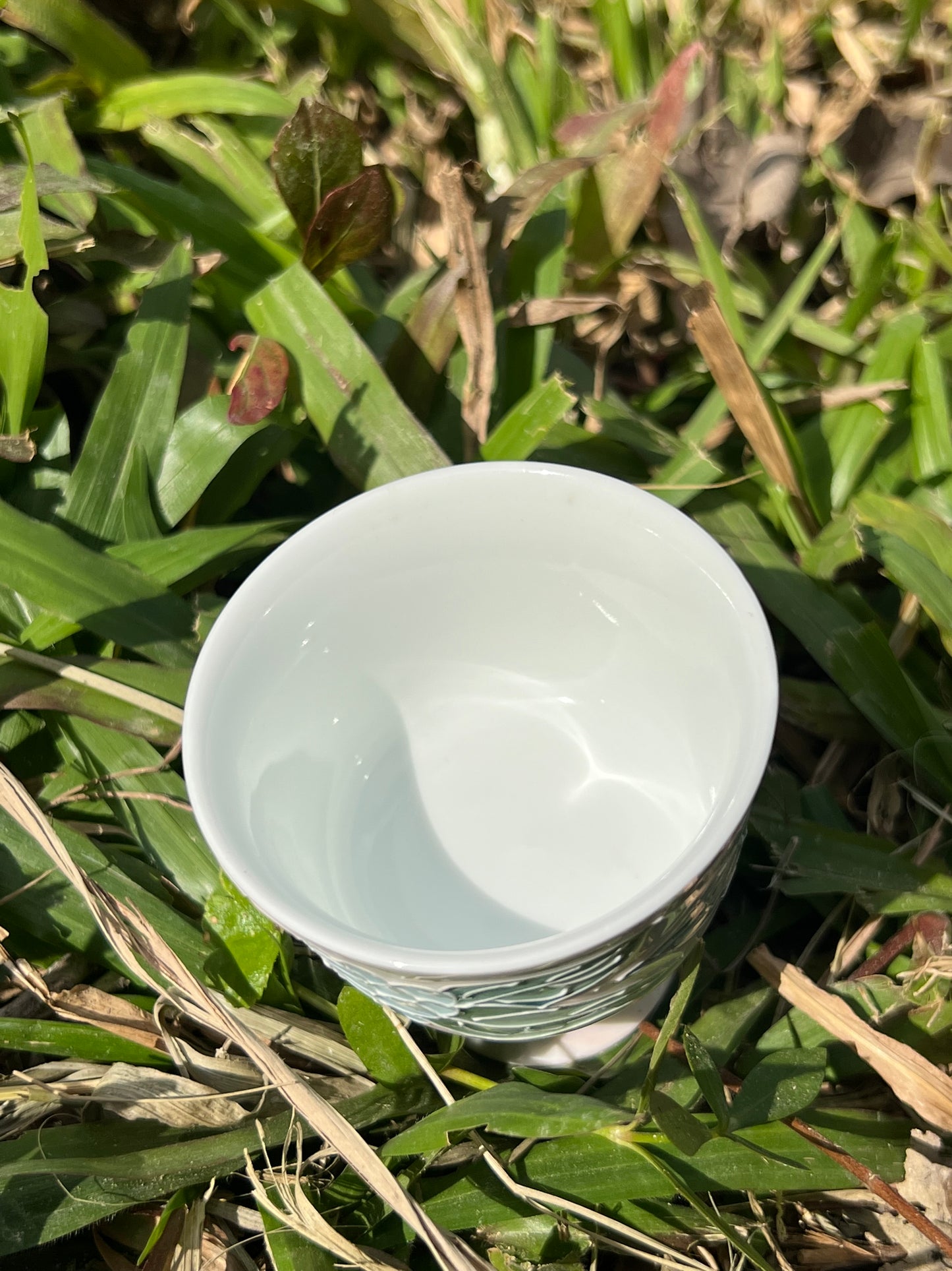 Chinese Original Handpainted Arita Ware Blue Hydrangea Flower Pattern Teacup Master Ceramic Japanese Ceramic Artwork