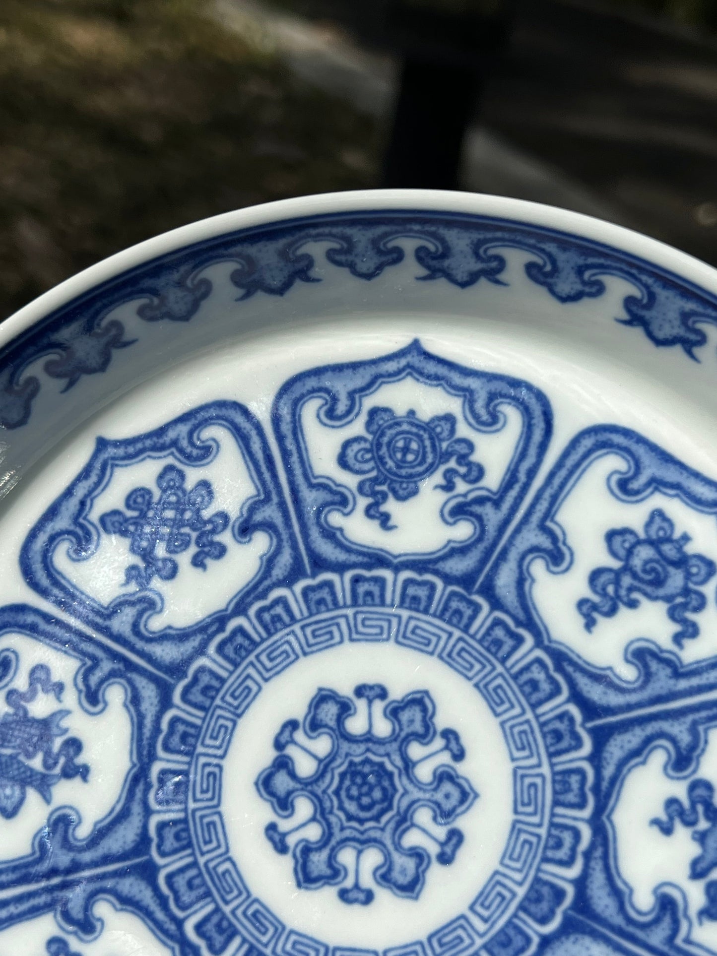 Handcrafted Chinese Hand Painted Chinese Blue and White Porcelain Tea Tray Baoxiang Flower Pattern Tea Boat Jingdezhen Master Ceramic Artwork