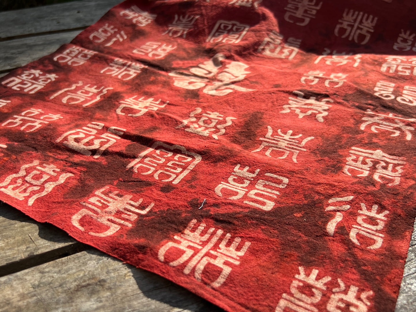 Hand Dyed Natural Dyed Tea Table Cloth Pure Cotton Red Tea Mat Chabu Chaxi