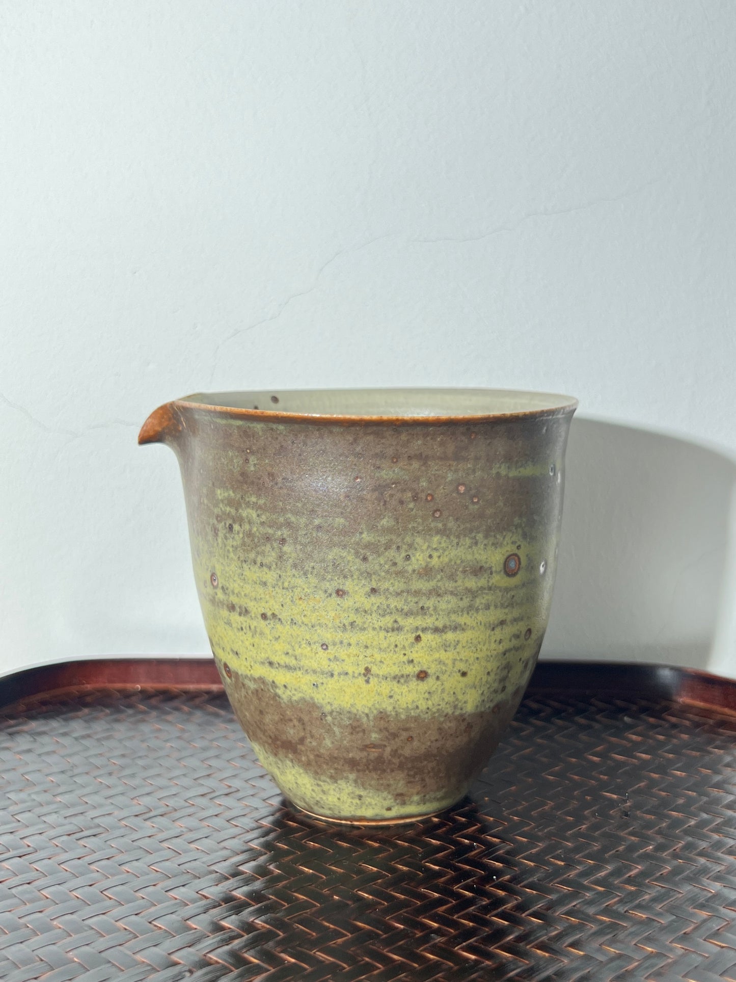 Fair cup Pottery Handmade Green Glaze Cup Handcrafted Gongdaobei Artwork Gongfu Teaware Japanese Ceramic